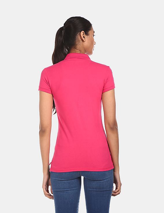 Pink polo shirts outlet women's