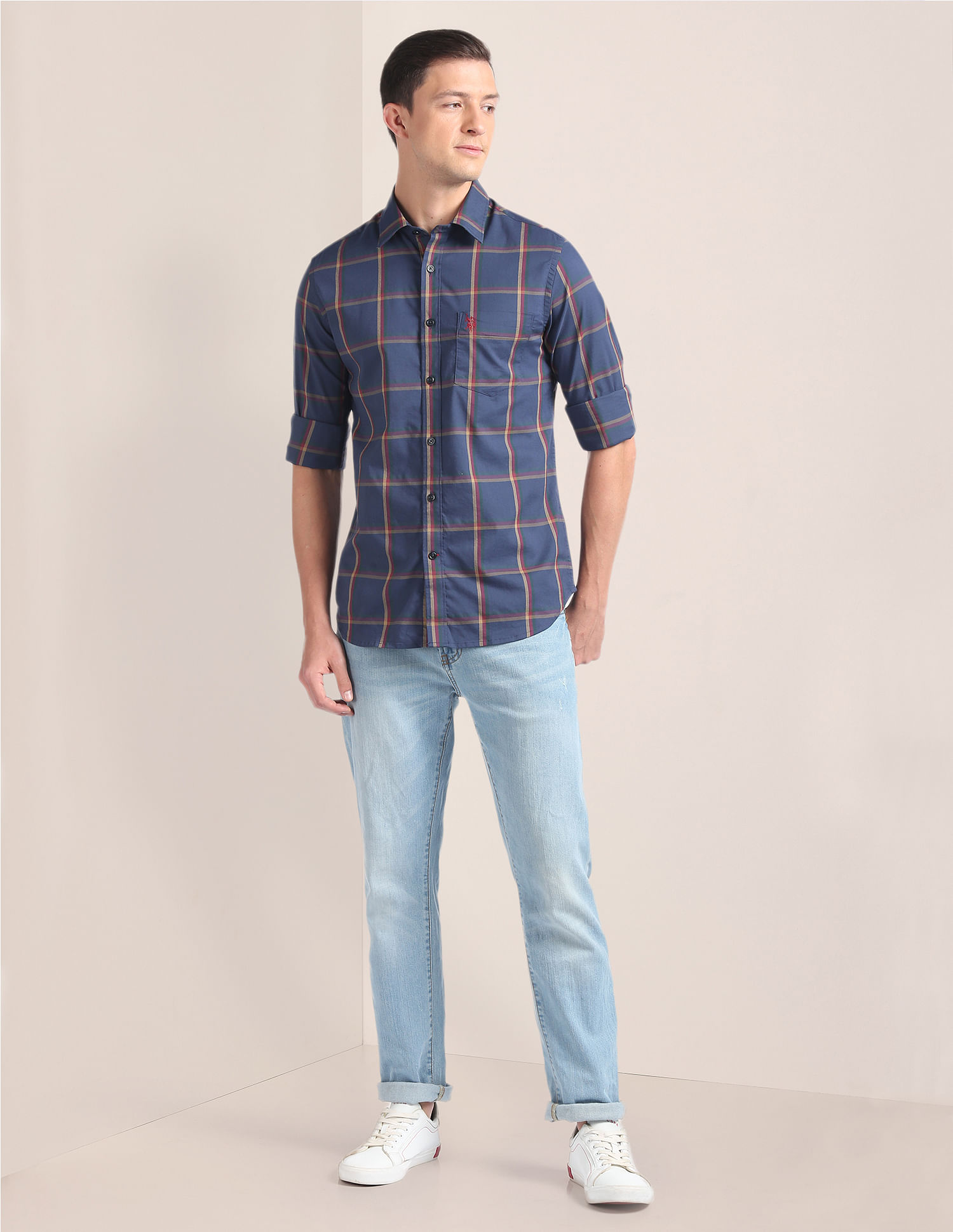U.S. Polo Assn. Windowpane Check Twill Shirt