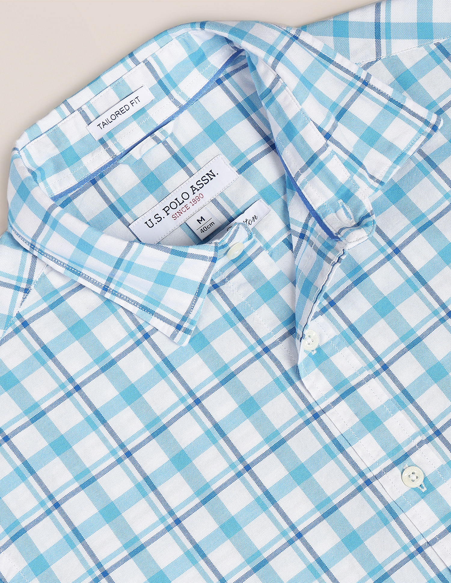 U.S. Polo Assn. Spread Collar Checked Casual Shirt