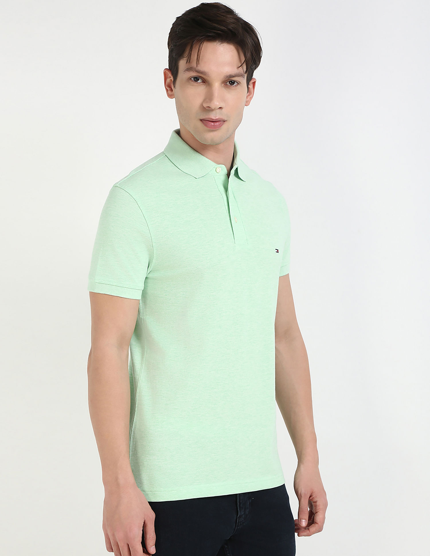 Tommy Hilfiger Solid Slim-Fit Cotton Polo Shirt