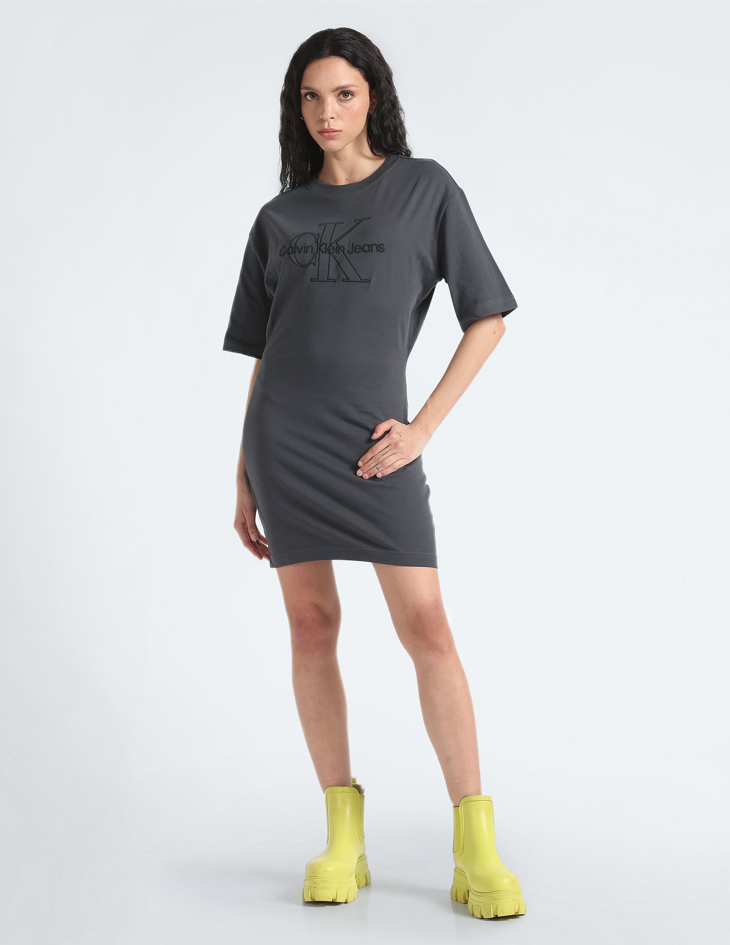 Buy Calvin Klein Jeans Embroidered Monogram T-Shirt Dress