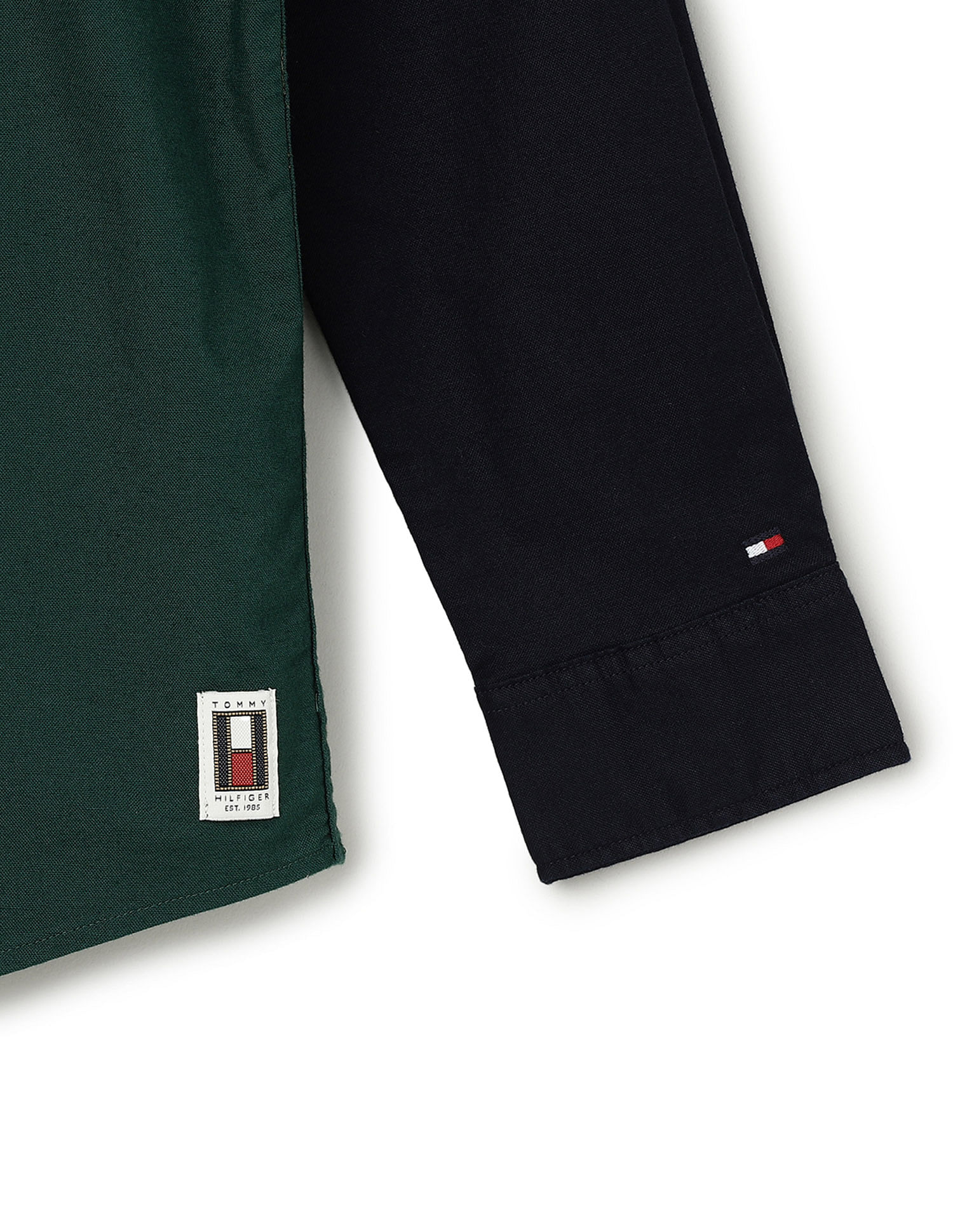 Tommy Hilfiger Kids Boys Spread Collar Colorblocked Shirt