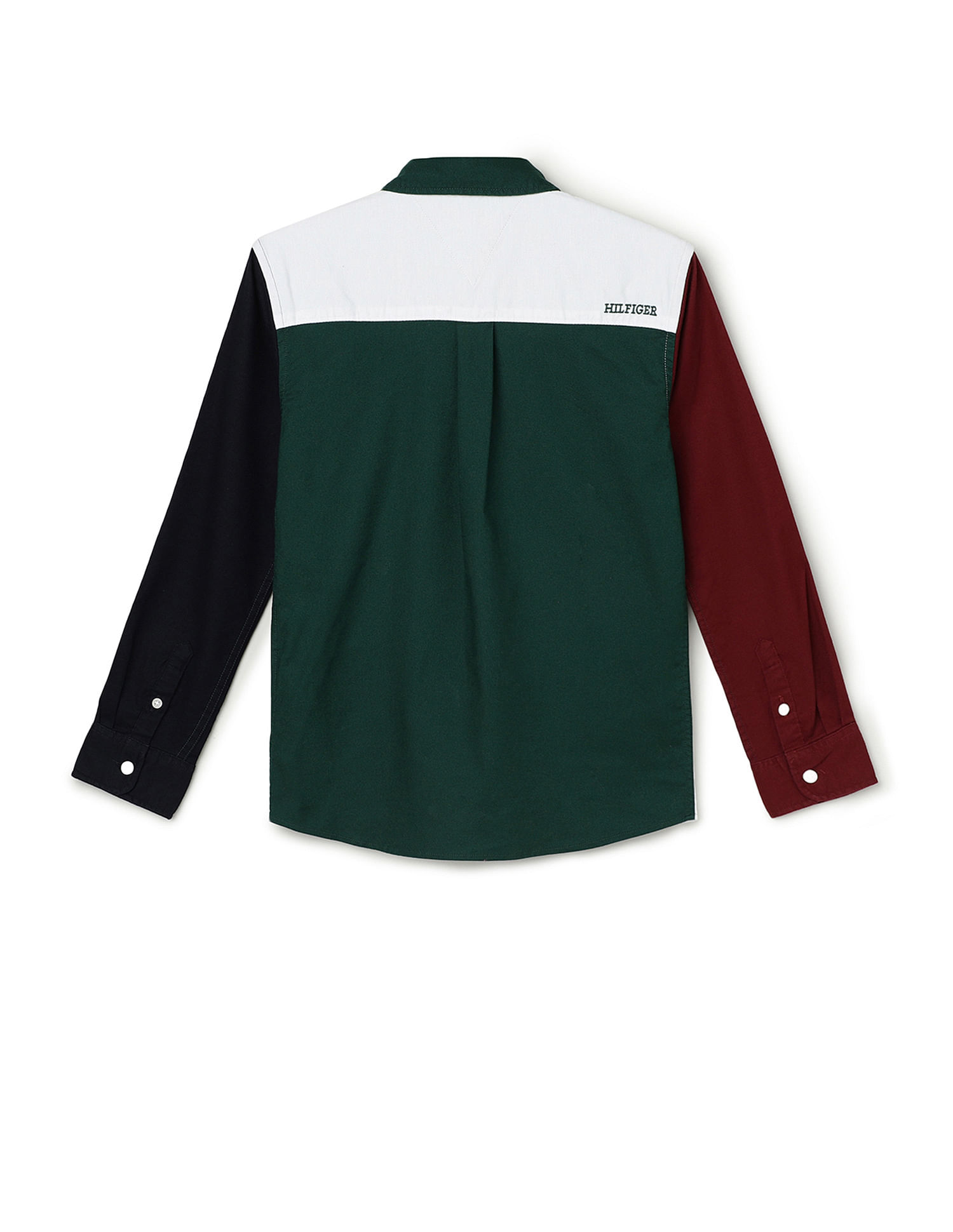 Tommy Hilfiger Kids Boys Spread Collar Colorblocked Shirt