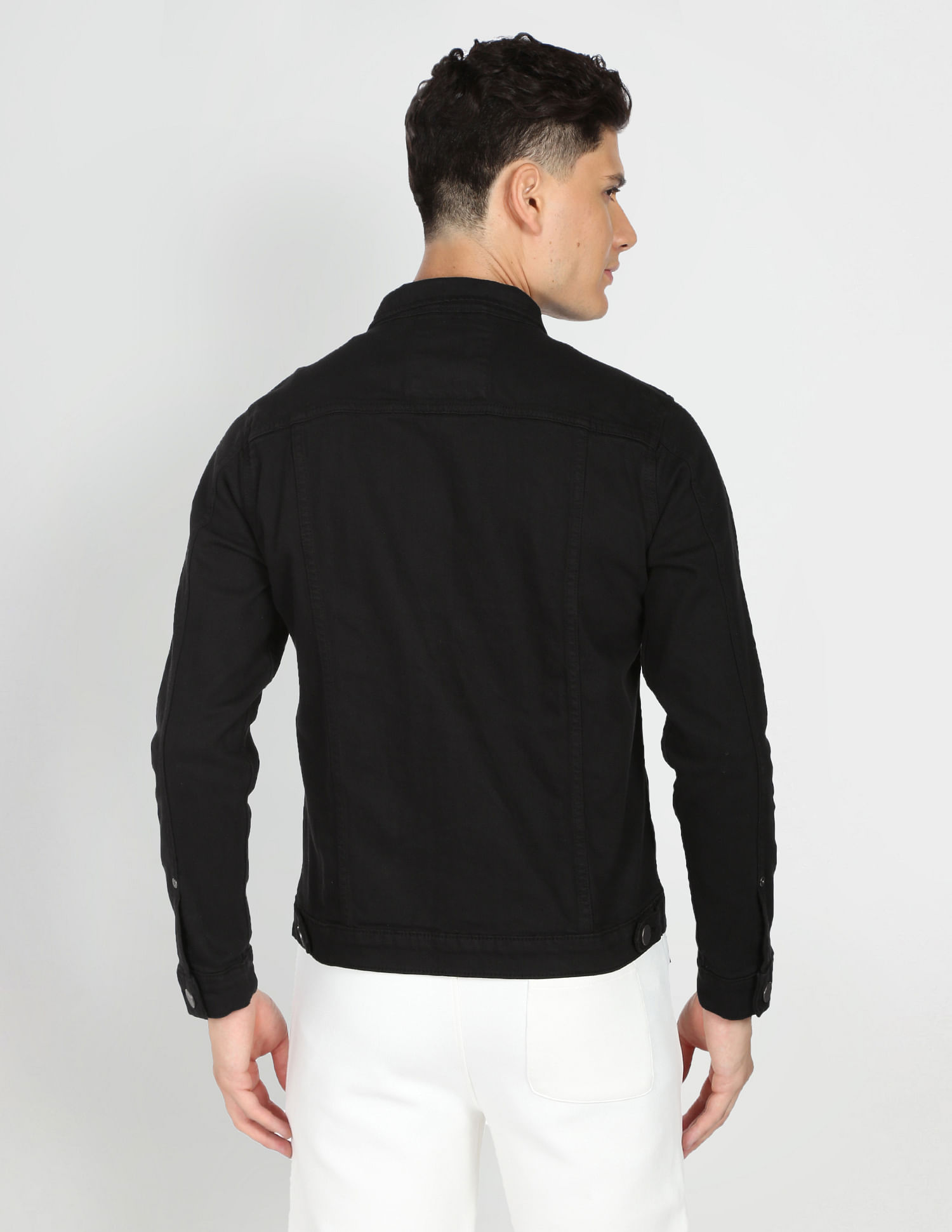 KaLI_store Denim Jacket Men Men's Casual Button Front Long Sleeve Solid  Denim Jacket with Pocket Black,XXL - Walmart.com