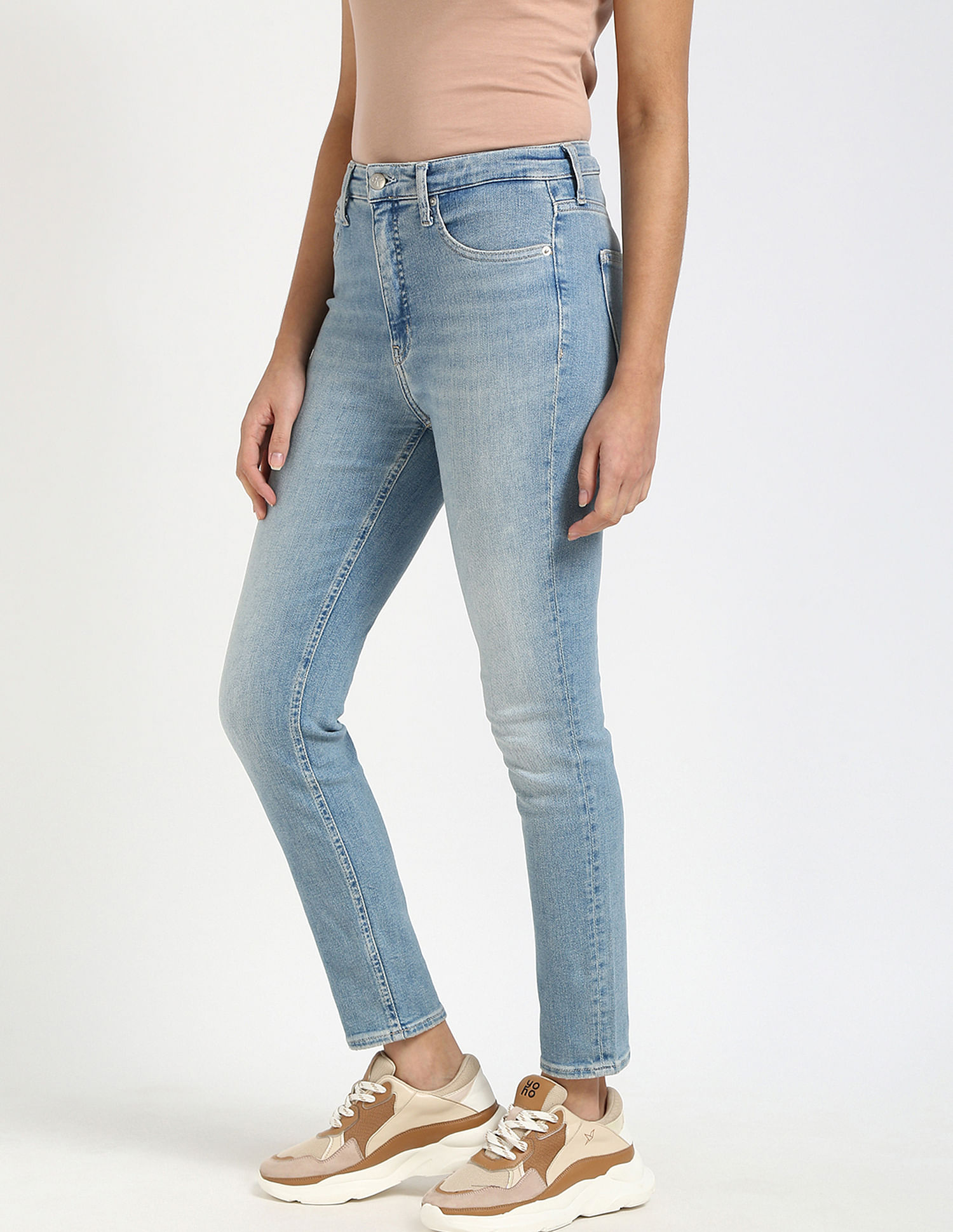 Calvin Klein Jeans Women Solid High Rise Skinny Fit Jeans