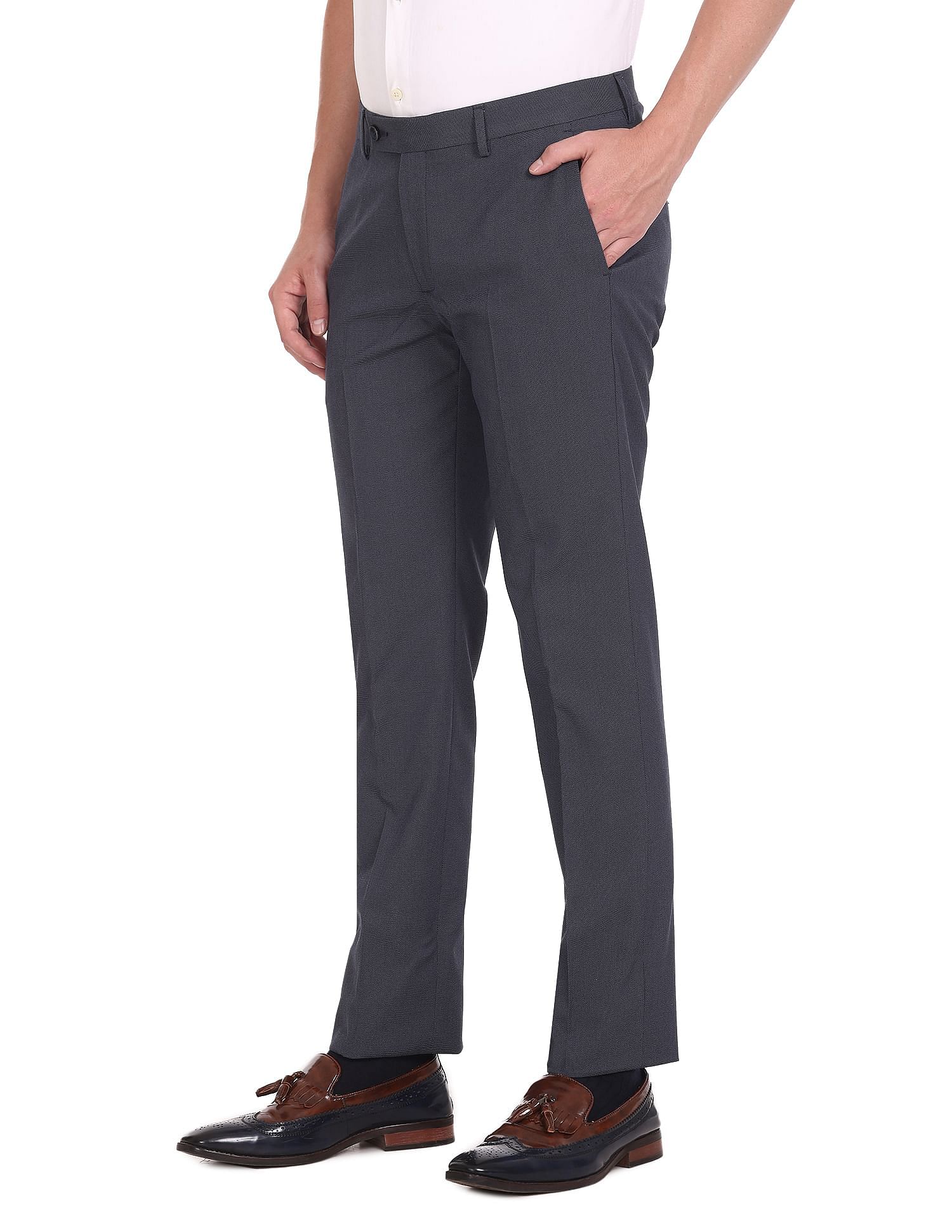 Buy Arrow Houndstooth Smart Flex Trousers - NNNOW.com