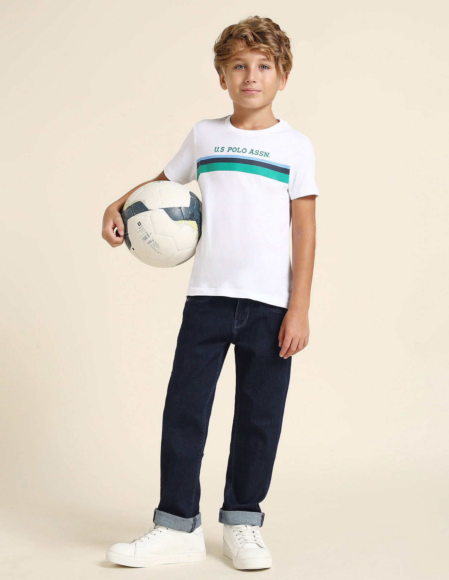 U.S. Polo Assn. Kids Boys Relaxed Fit Blue Jeans