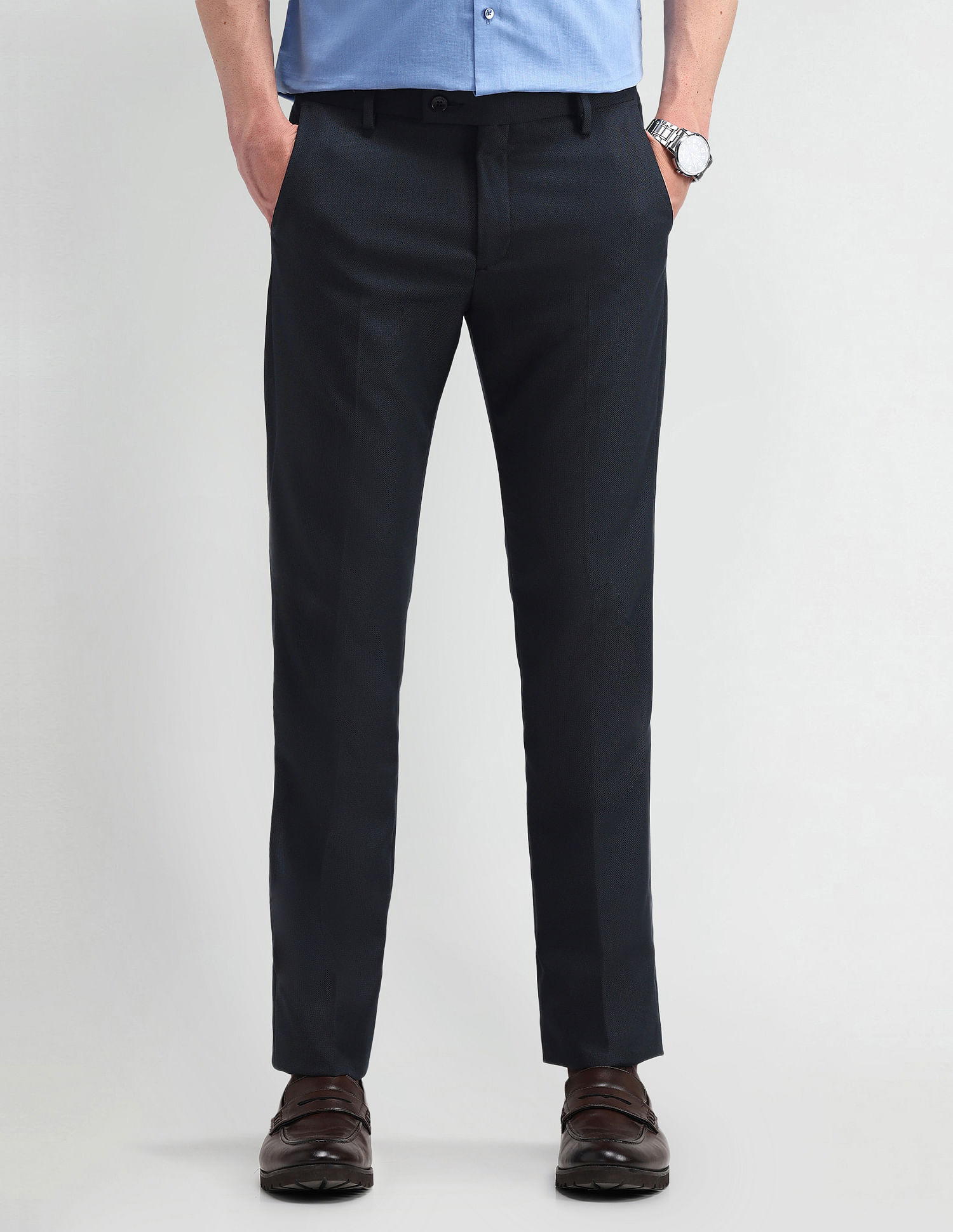Arrow Mid Rise Slim Fit Trousers