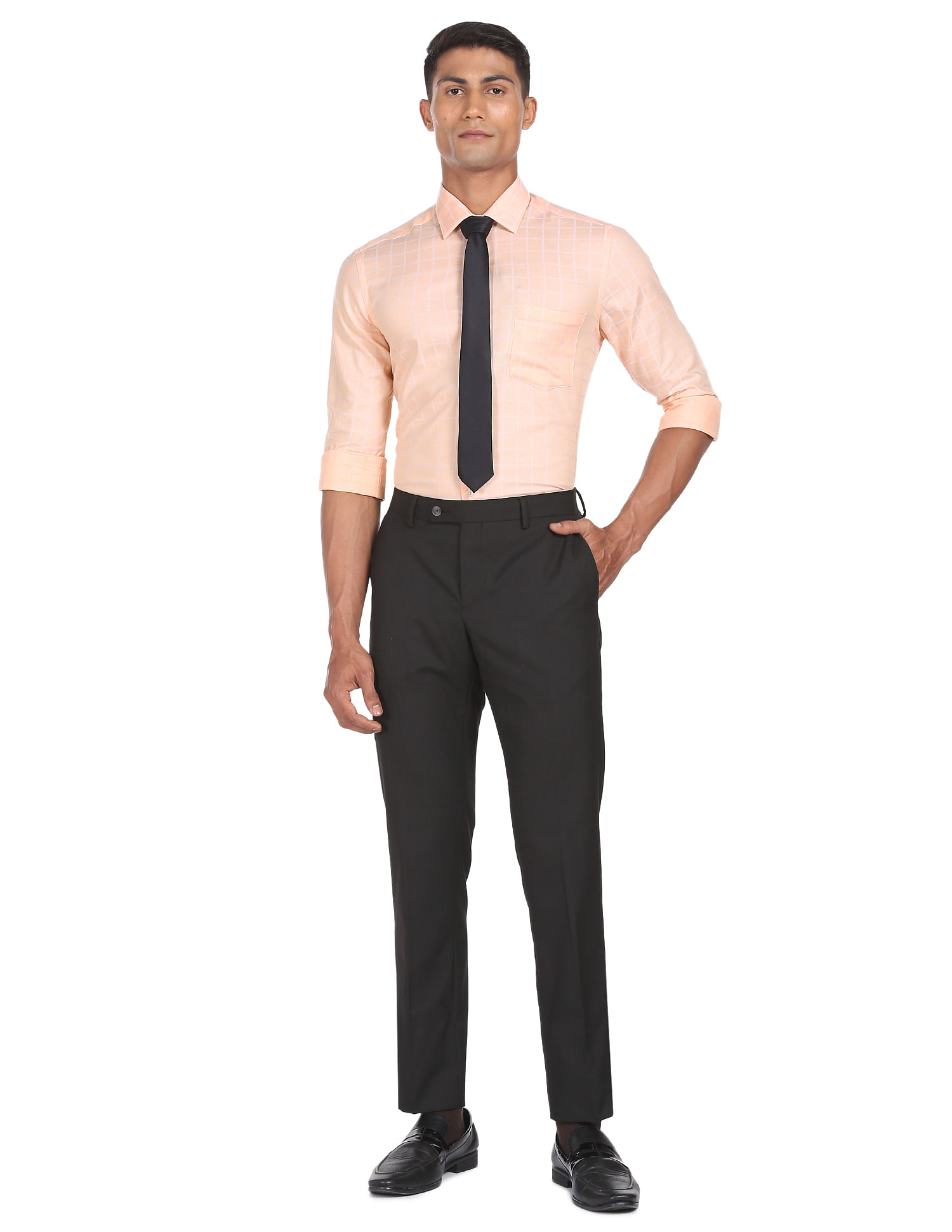 Arrow Windowpane Check Manhattan Slim Fit Shirt