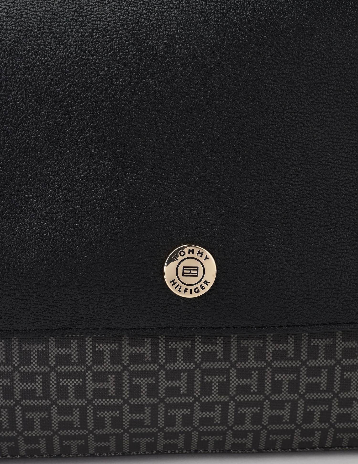 Tommy Hilfiger Logo Black Pvc Hand Bag