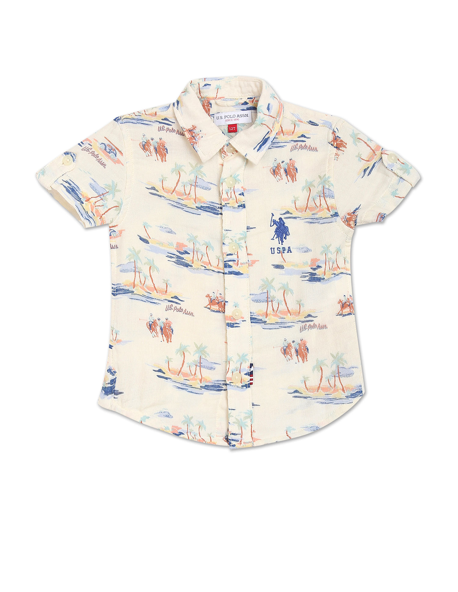 U.S. Polo Assn. Kids Boys Brand Print Short Sleeve Shirt