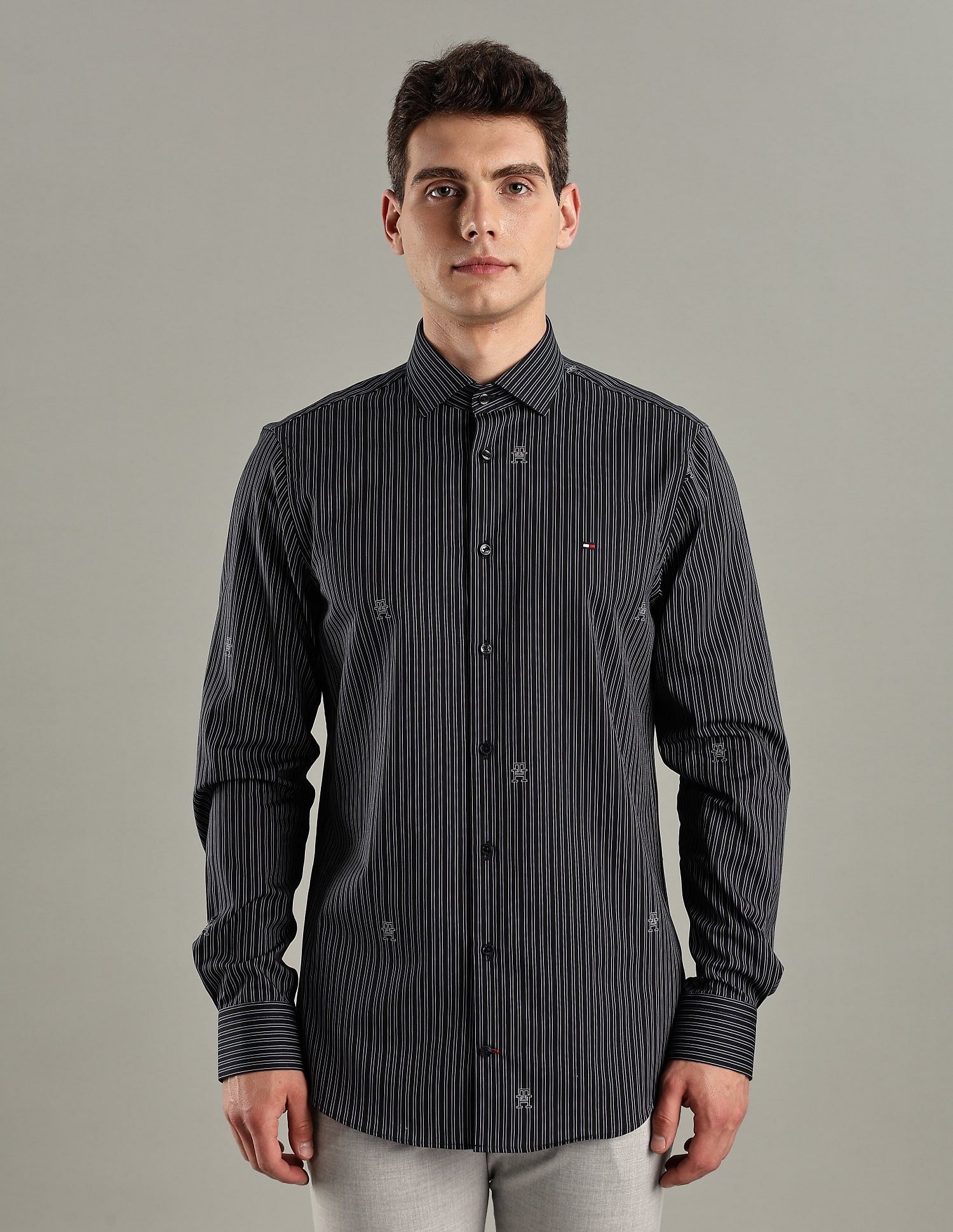 Tommy Hilfiger Striped Slim-Fit Cotton Shirt