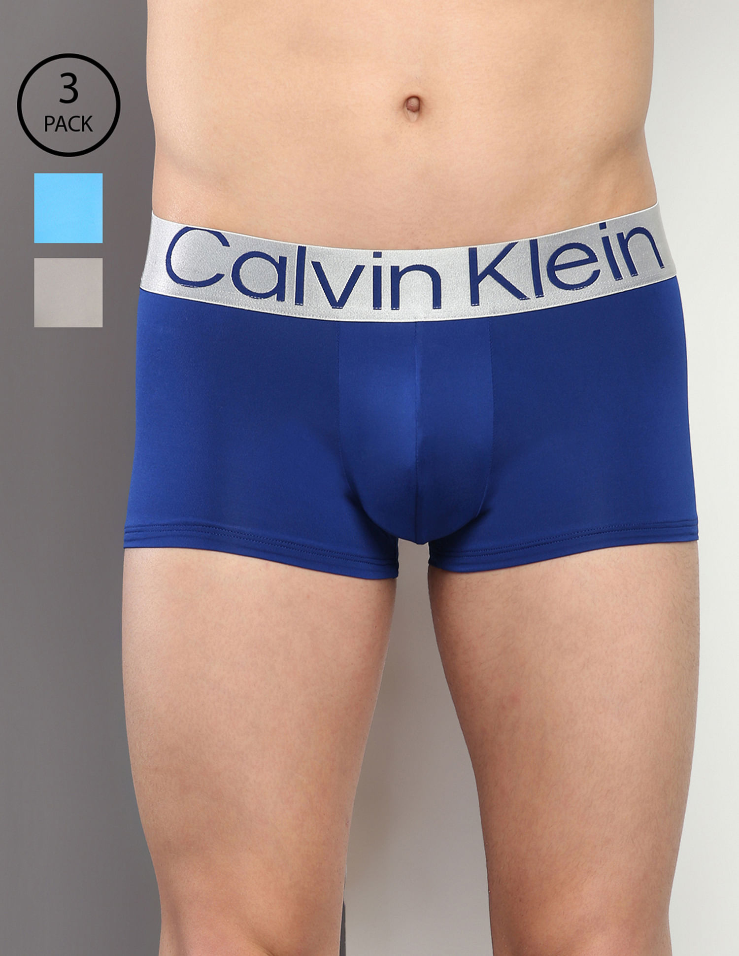 Buy Calvin Klein Underwear Men Assorted Mid Rise Solid Trunks - Pack Of 3 -  NNNOW.com
