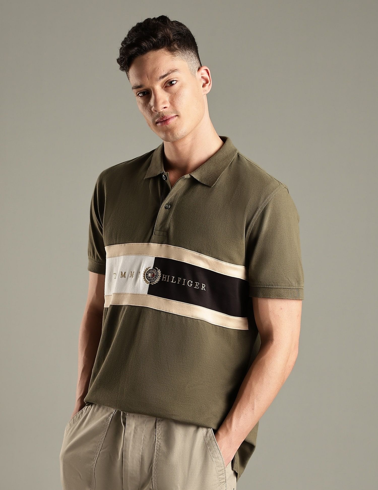 Tommy Hilfiger Colorblock Regular-Fit Cotton Polo Shirt
