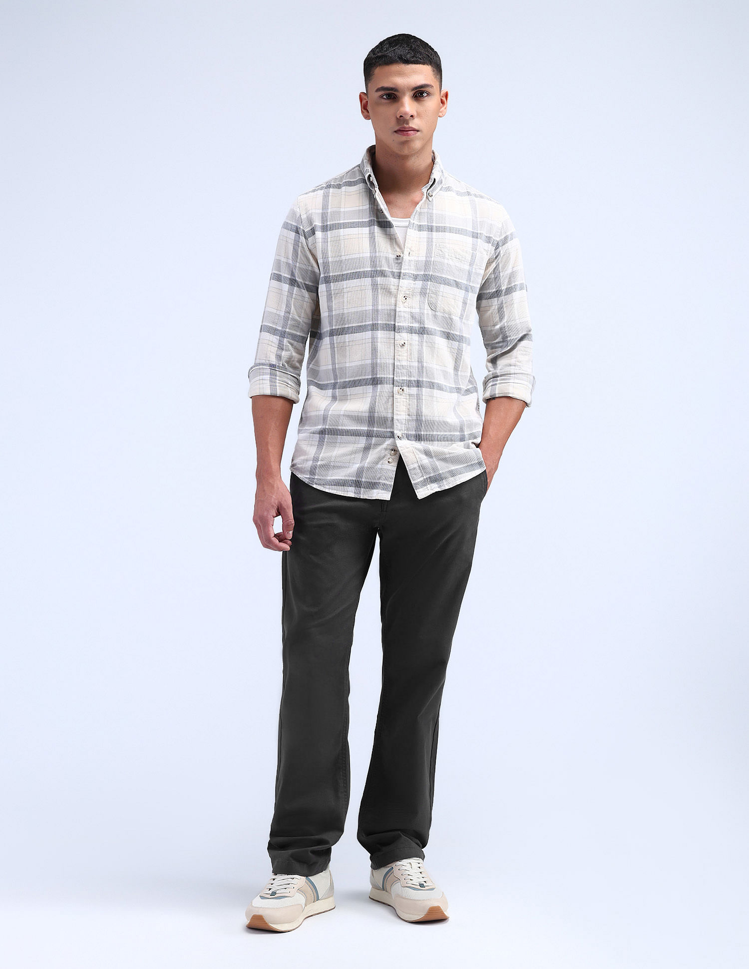 Flying Machine F-Jango Straight Fit Flat Front Trousers