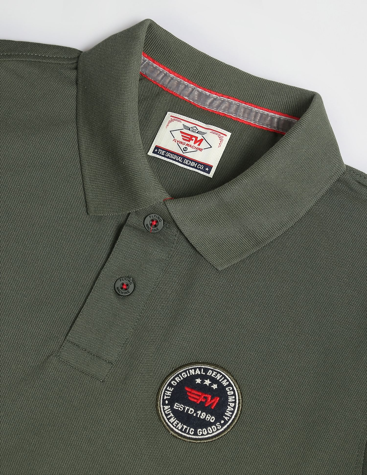 Flying Machine Appliqued Pique Polo Shirt