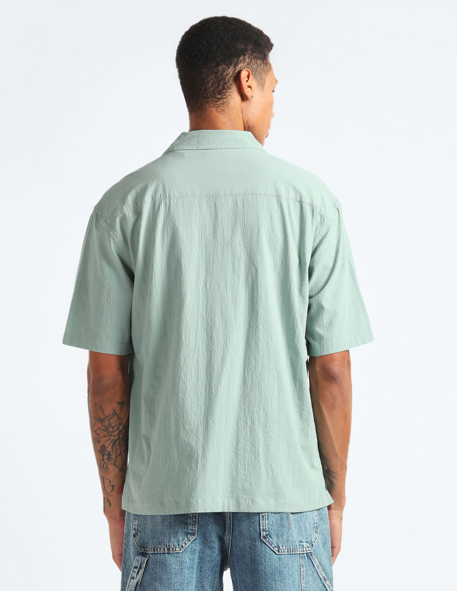 Flying Machine Cuban Collar Oversized Shirt