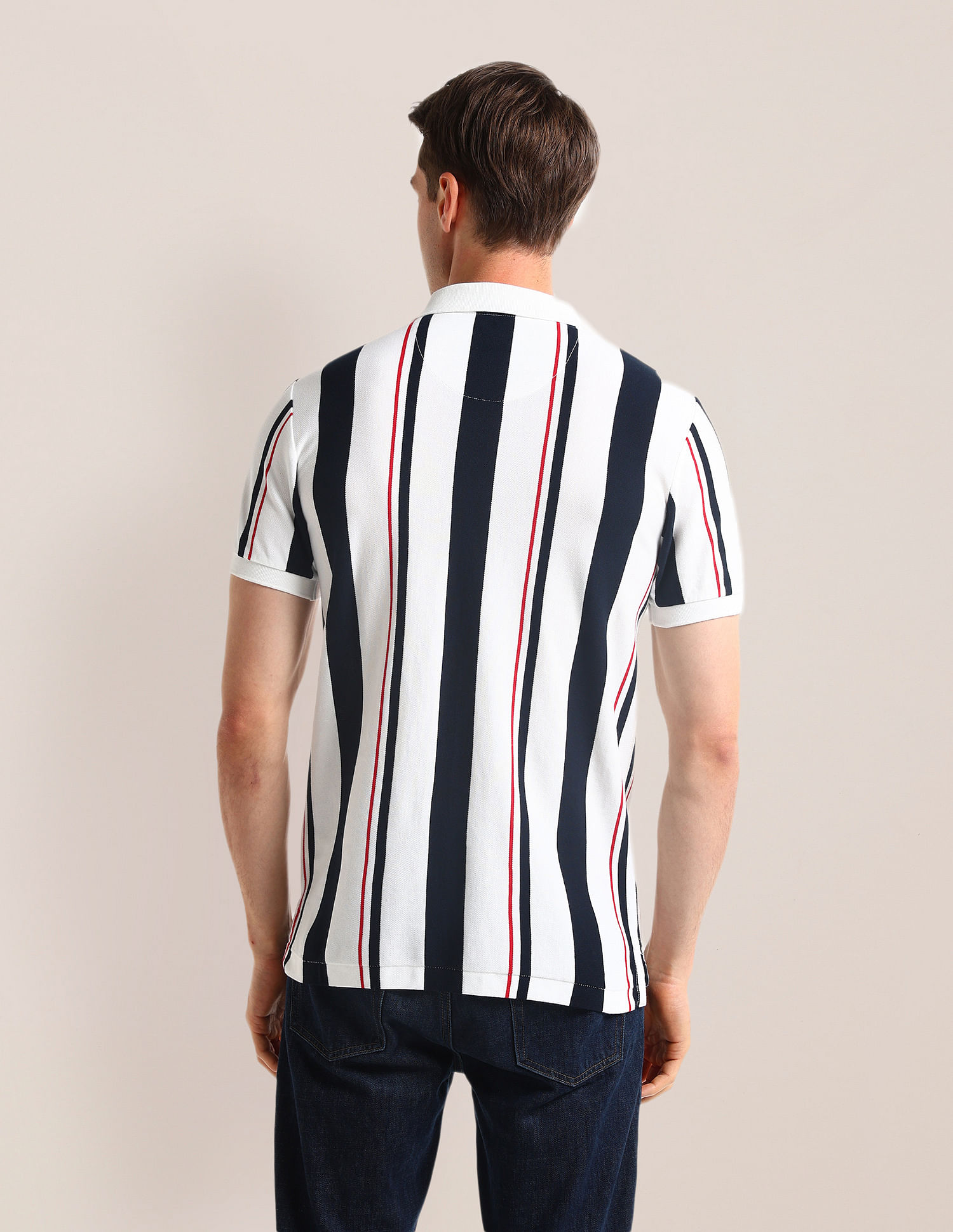 U.S. Polo Assn. Vertical Striped Slim Fit Polo Shirt