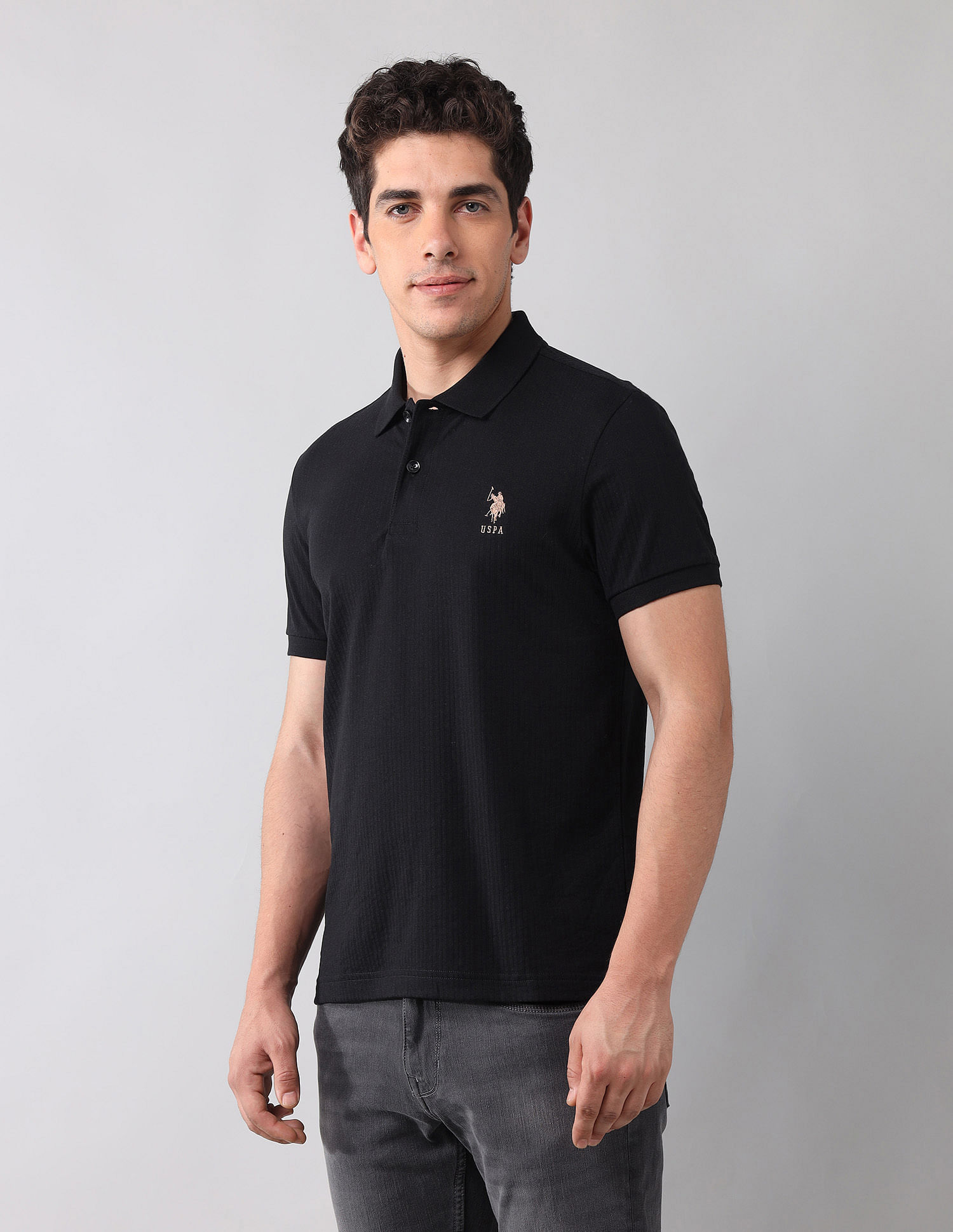 U.S. Polo Assn. Denim Co. Muscle Fit Black Label Polo Shirt