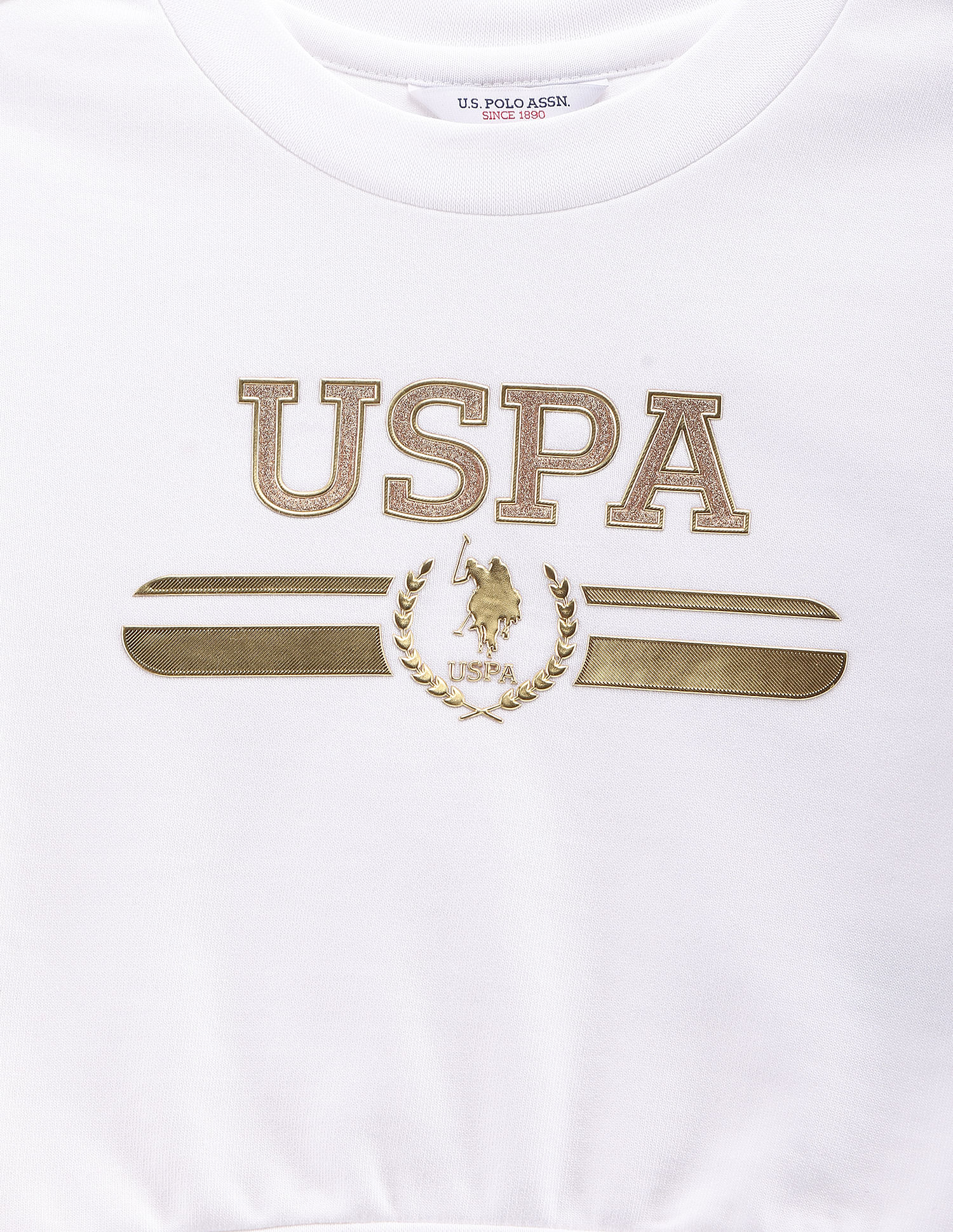 U.S. Polo Assn. Kids Girls Brand Print Sweatshirt