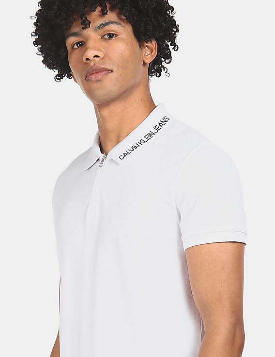 calvin klein white polo shirt