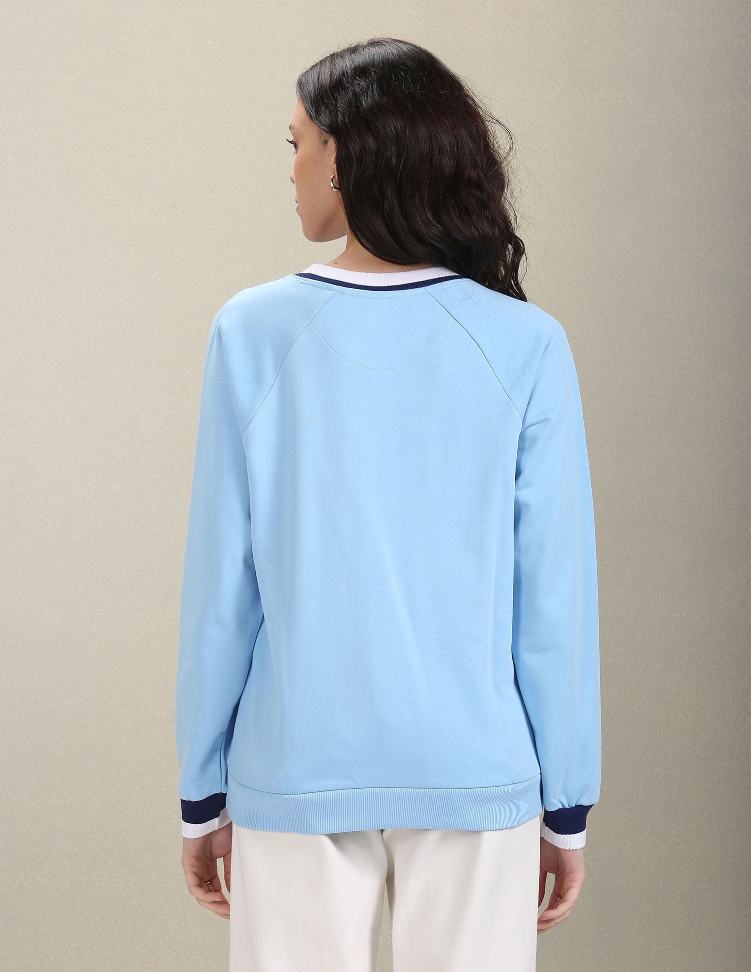 U.S. Polo Assn. Women Crew Neck Raglan Sleeve Sweatshirt