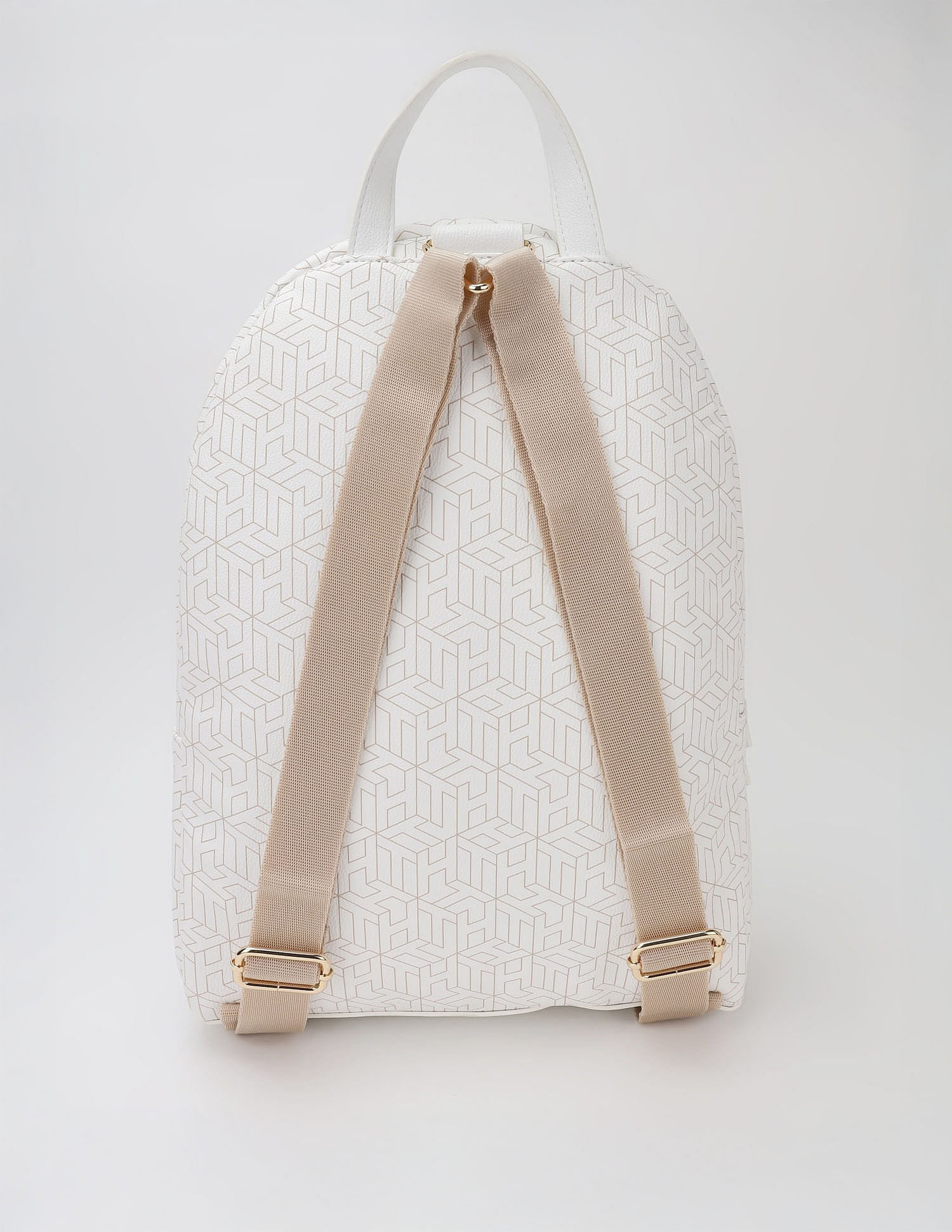 Tommy Hilfiger Logo Beige Pu Backpack