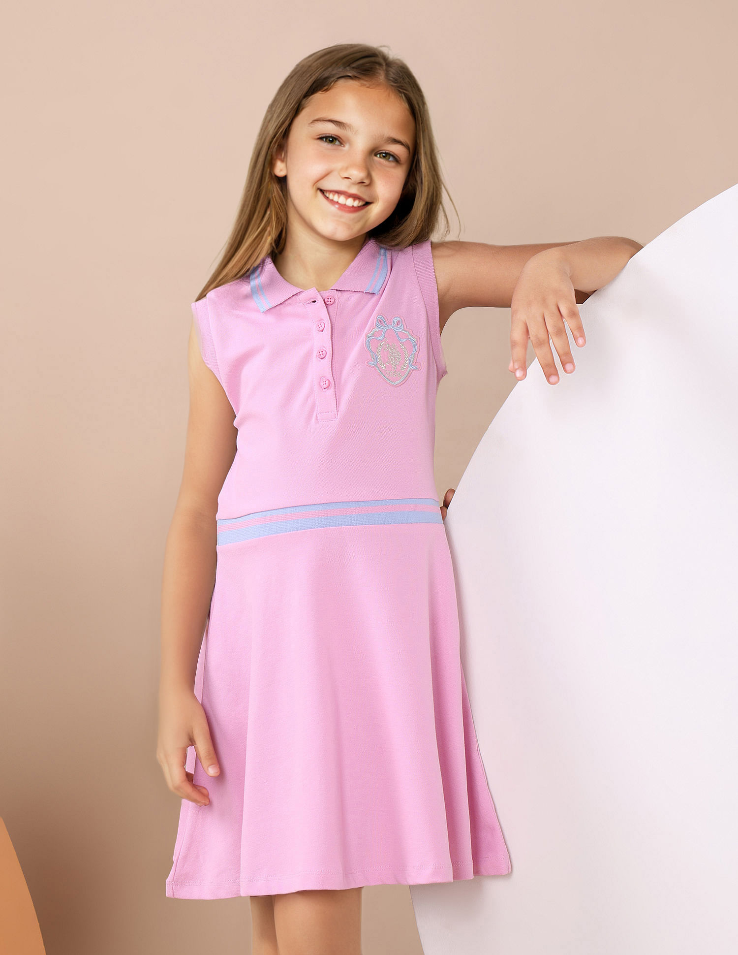 U.S. Polo Assn. Kids Girls Striped Varsity Skorts