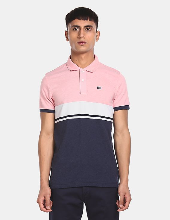Pink and grey polo shirt Clearance