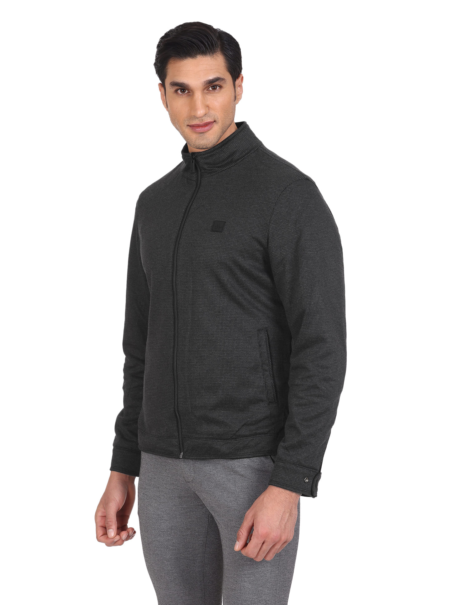 Buy Arrow Sports High Neck Patterned Jacket - NNNOW.com