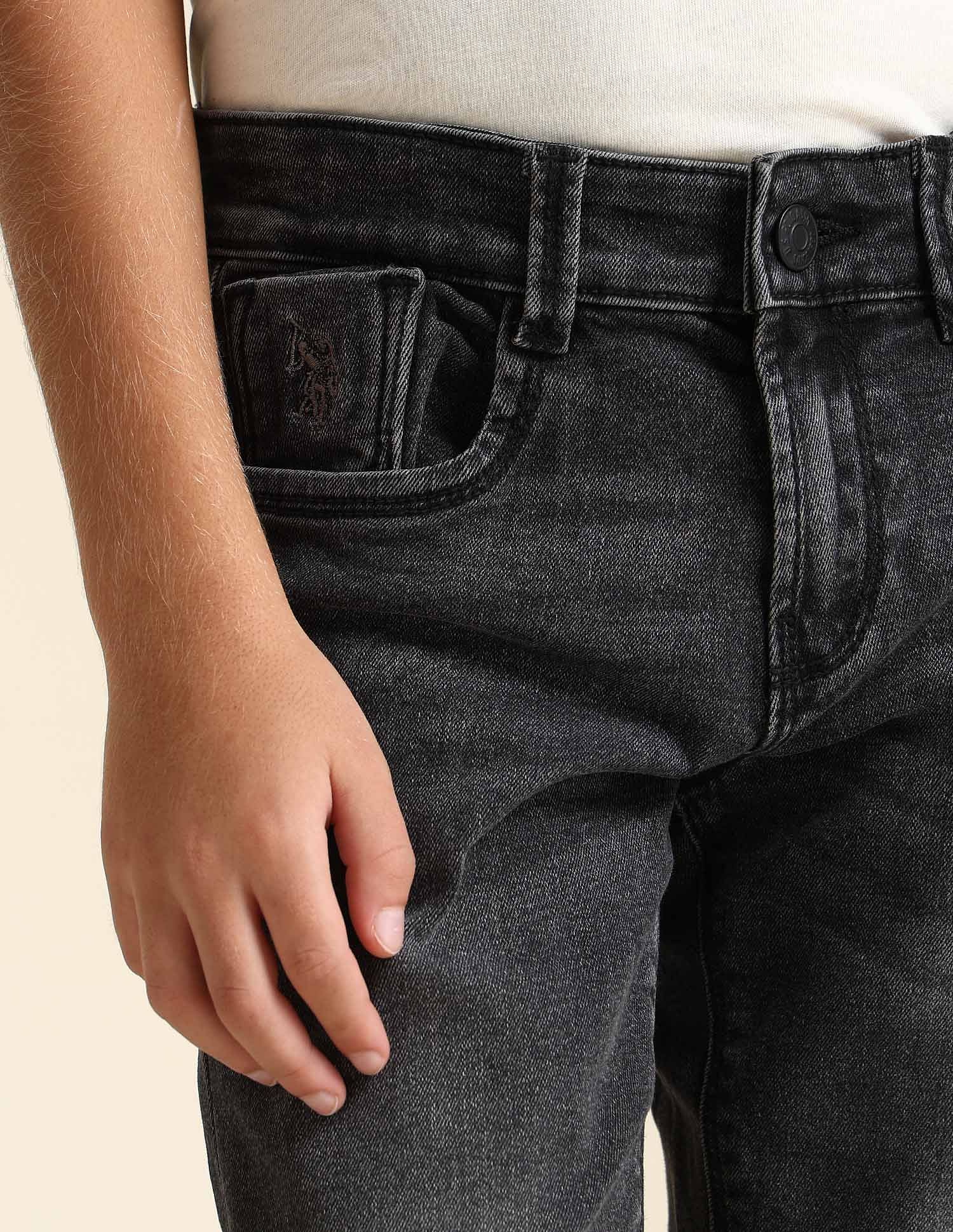 U.S. Polo Assn. Kids Boys Relaxed Fit Grey Jeans