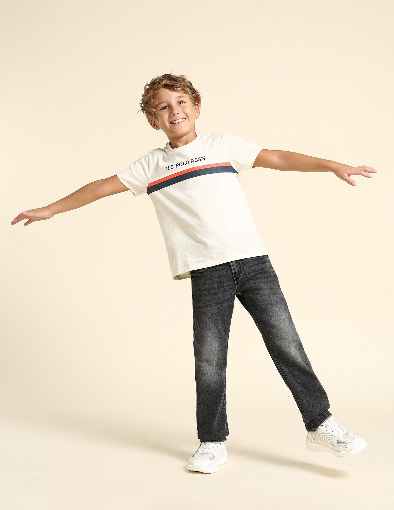 U.S. Polo Assn. Kids Boys Relaxed Fit Grey Jeans