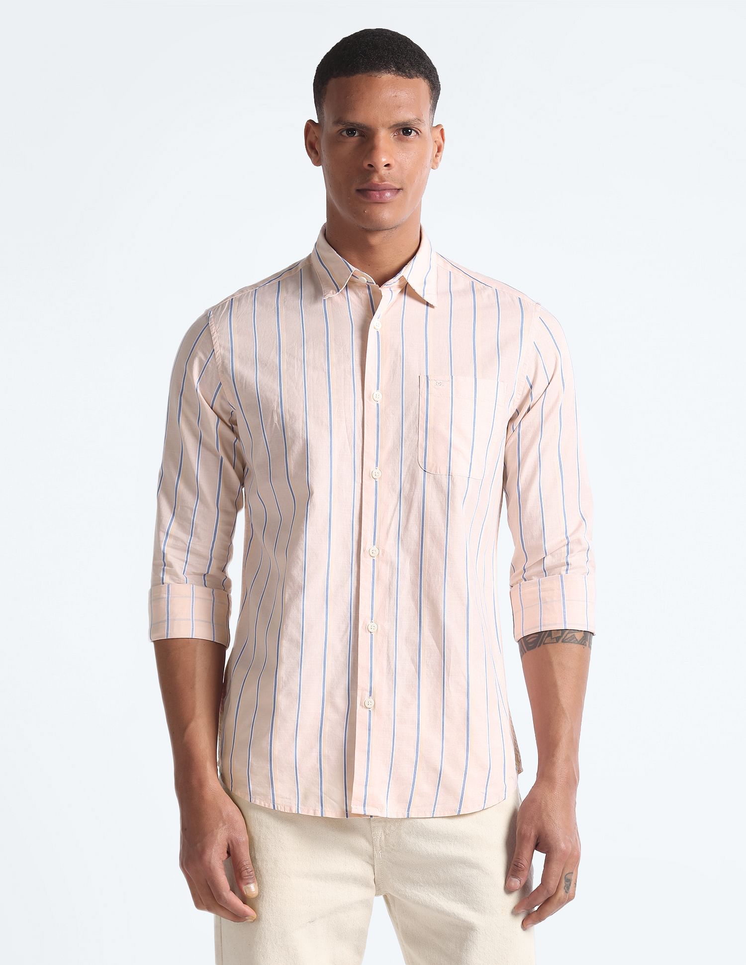 Flying Machine 50's Vertical Stripe Shirt