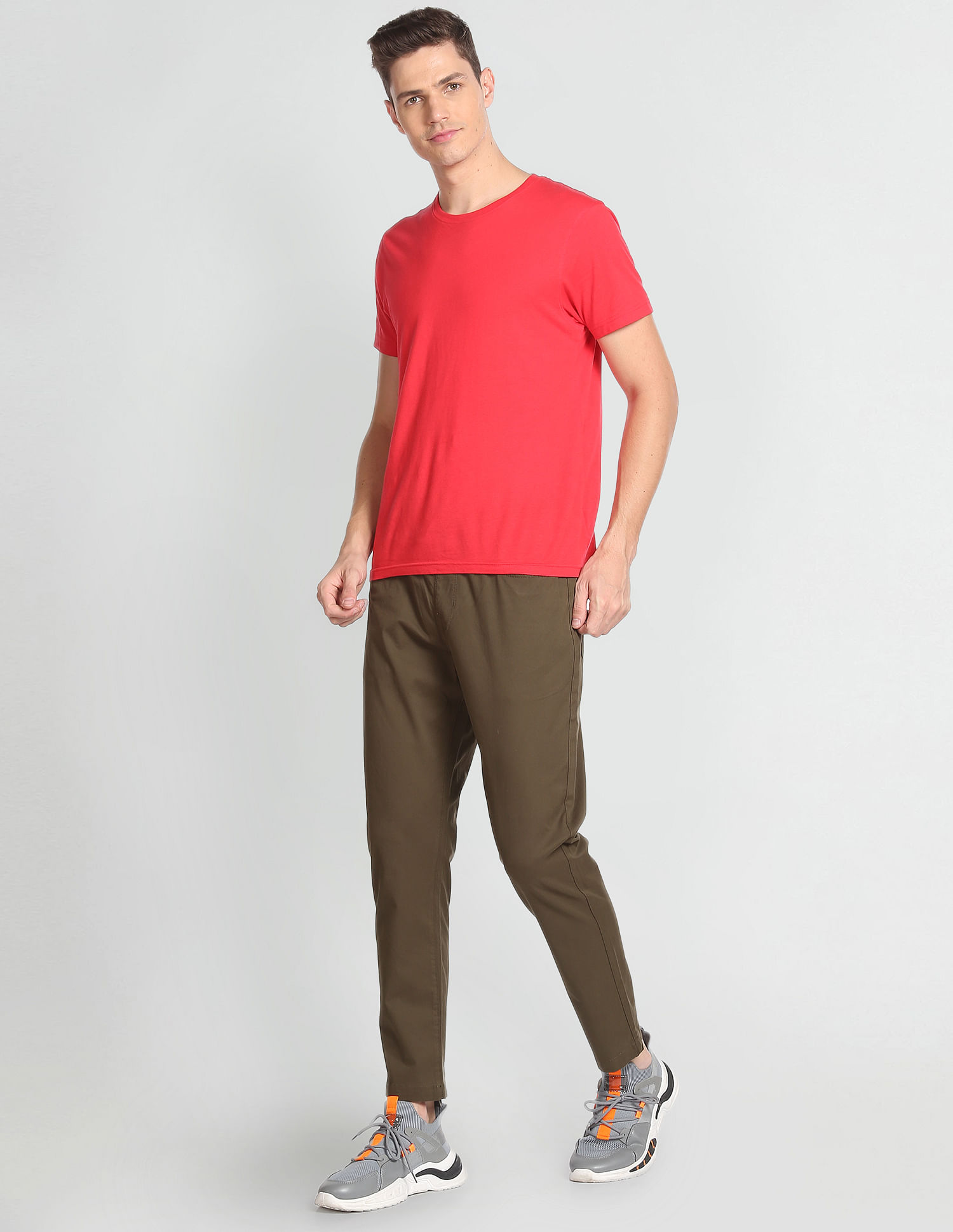 Buy Flying Machine Flat Front Solid Joggers - NNNOW.com