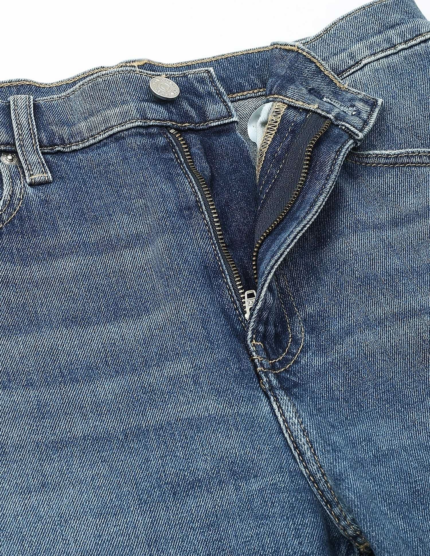 Calvin Klein Jeans Womens Light Washed Wide Leg Jeans