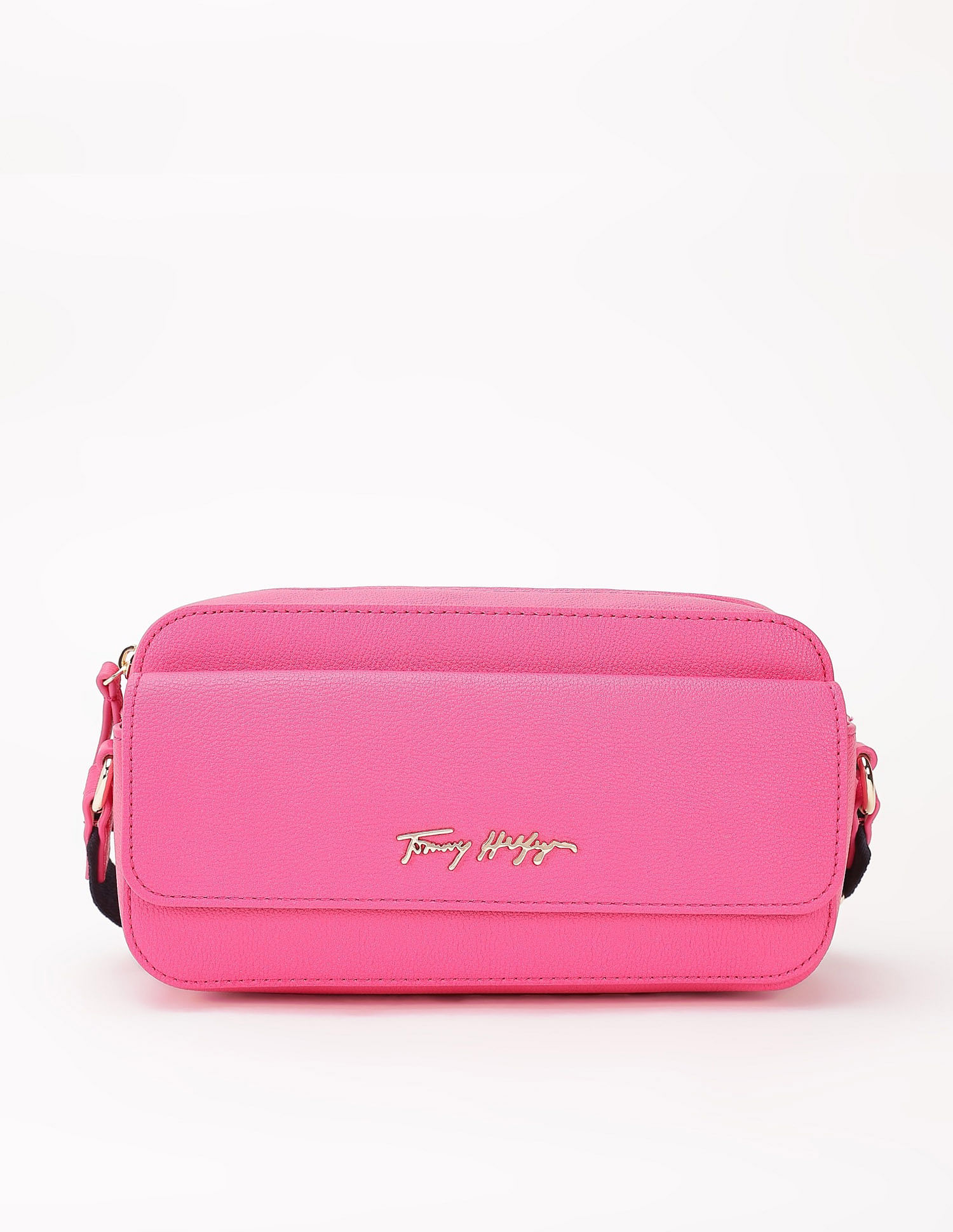 Tommy Hilfiger Solid Pink Pu Sling Bag