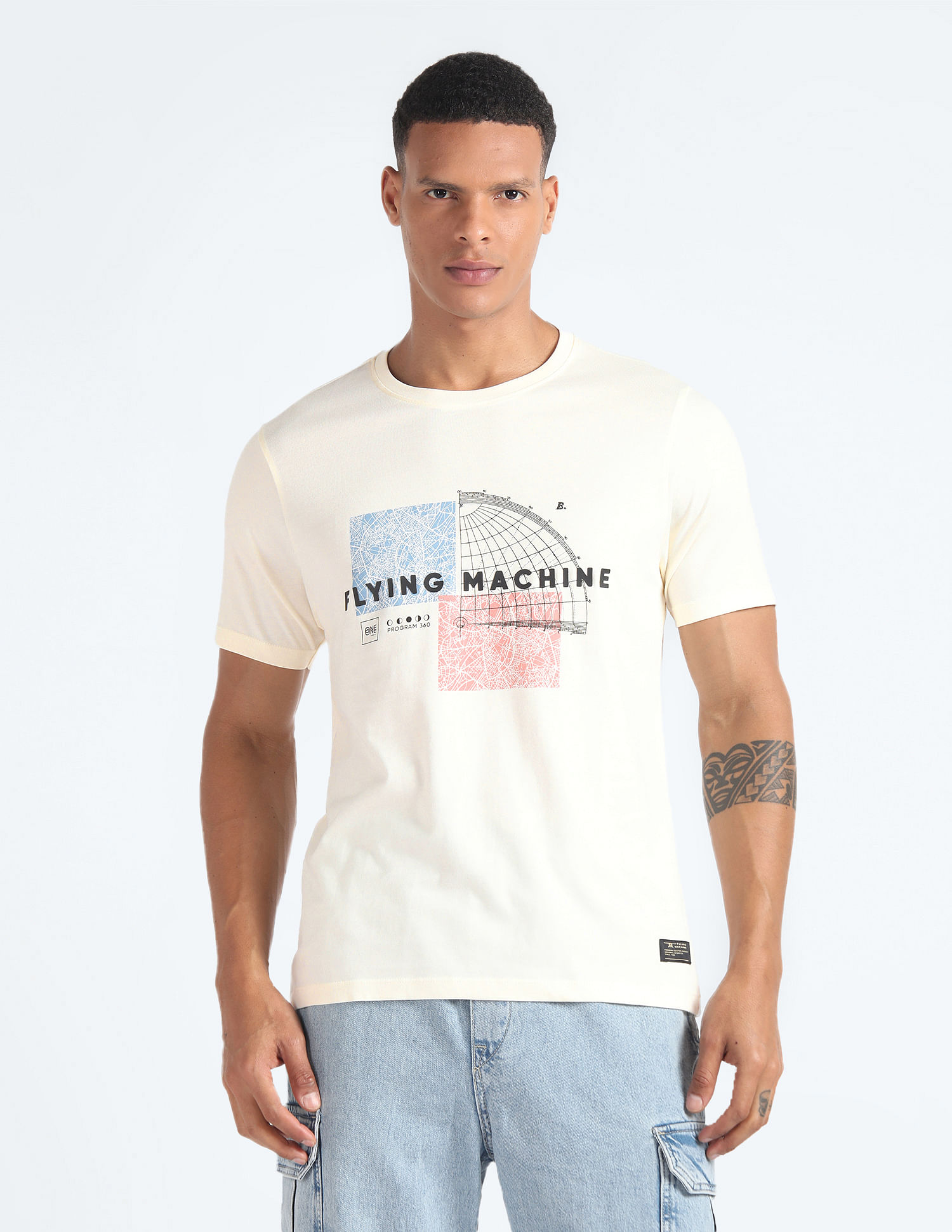 Flying Machine Brand Print Cotton T-Shirt