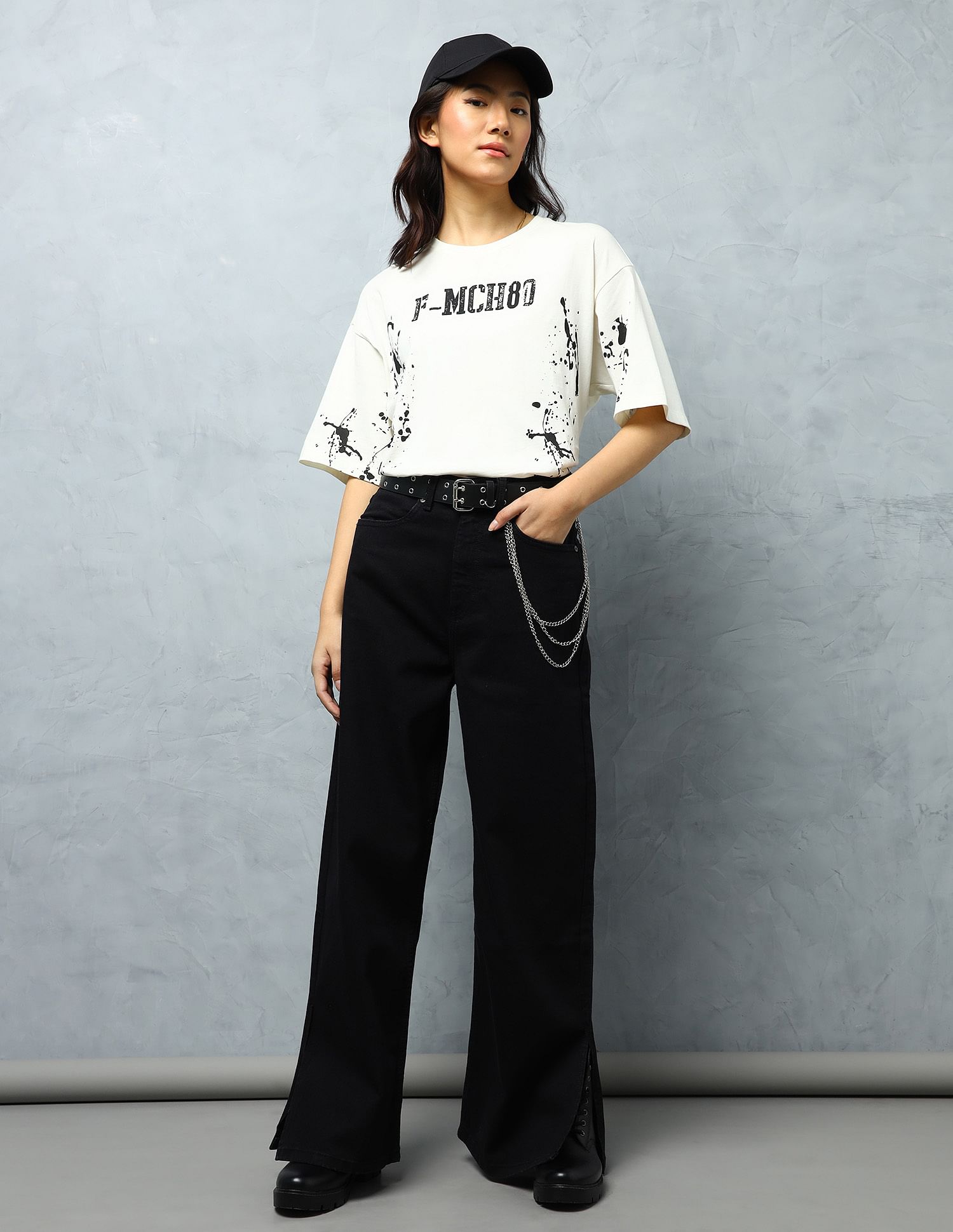 Flying Machine Women High Rise Wide Leg Jeans