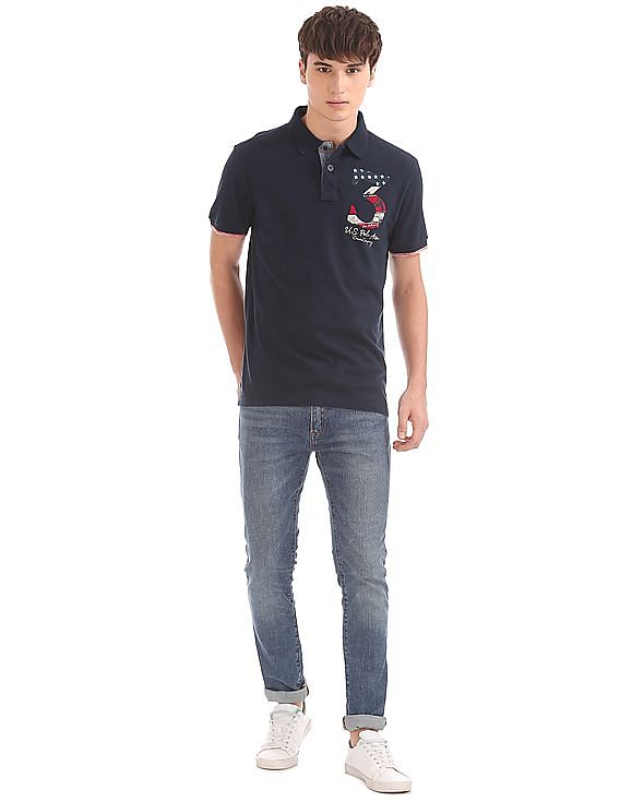 U.S. Polo Assn. Denim Co. Muscle Fit Jersey Polo Shirt