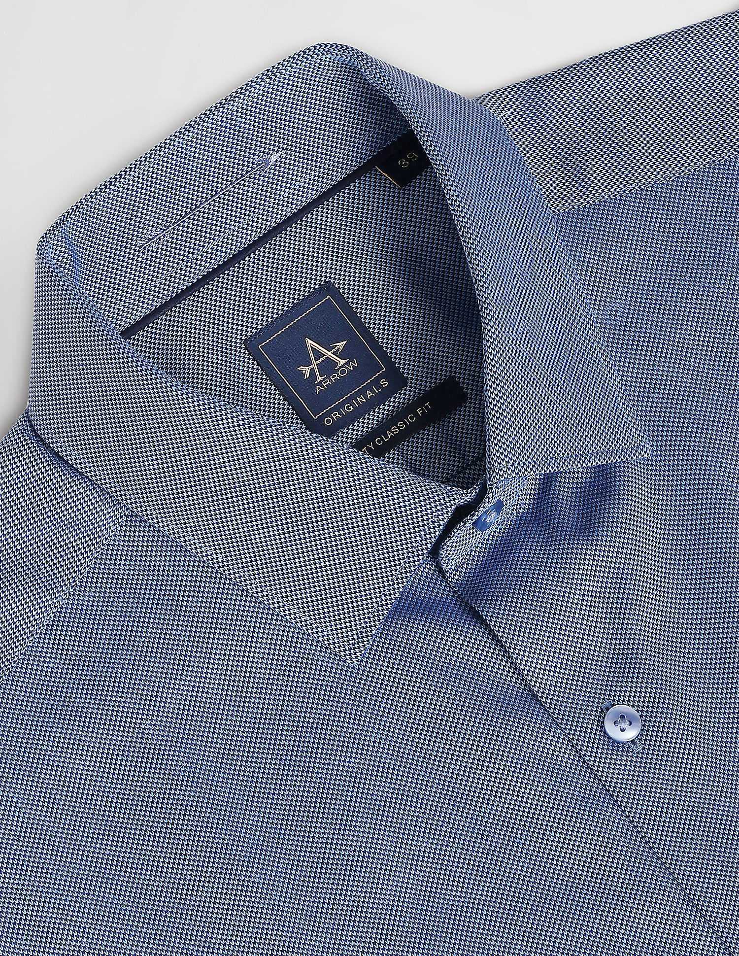 Arrow Patterned Dobby Cotton Formal Shirt