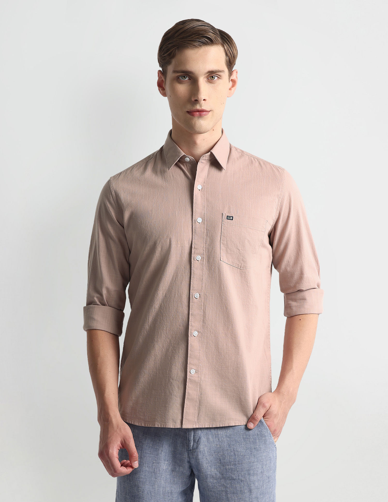 Arrow Sports Heathered Slim Fit Shirt
