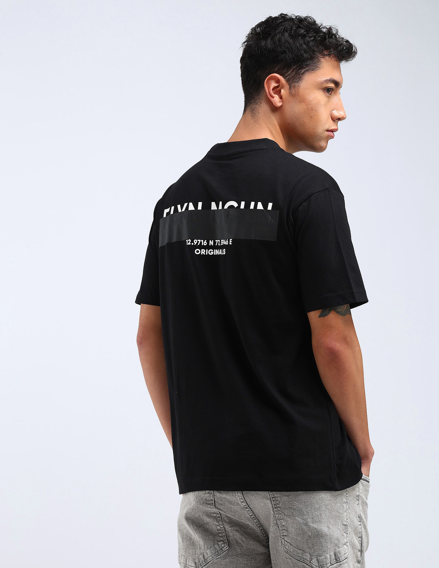 Flying Machine Brand Print Relaxed Fit T-Shirt