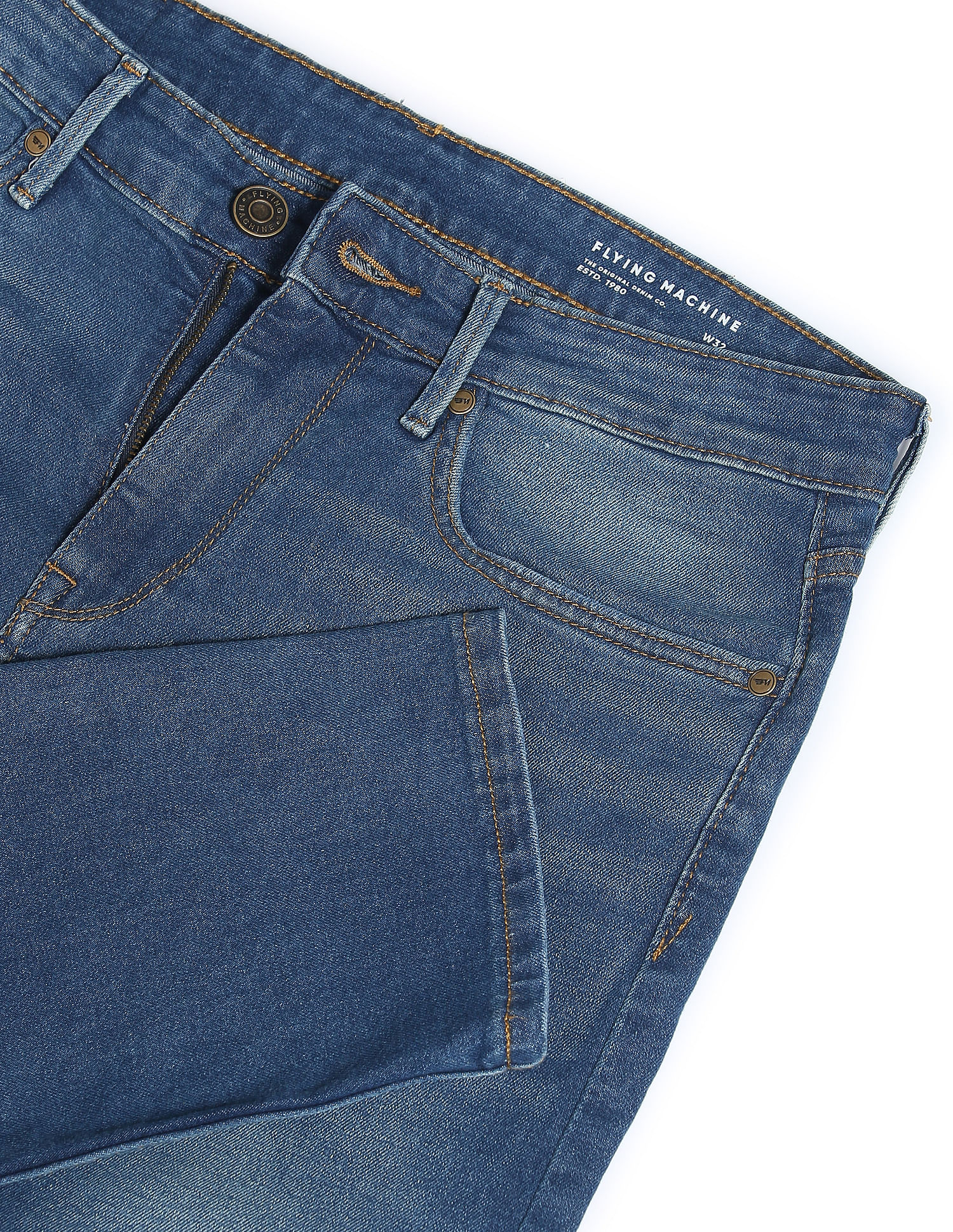 Flying Machine Slash Slim Tapered Fit Stone Wash Jeans