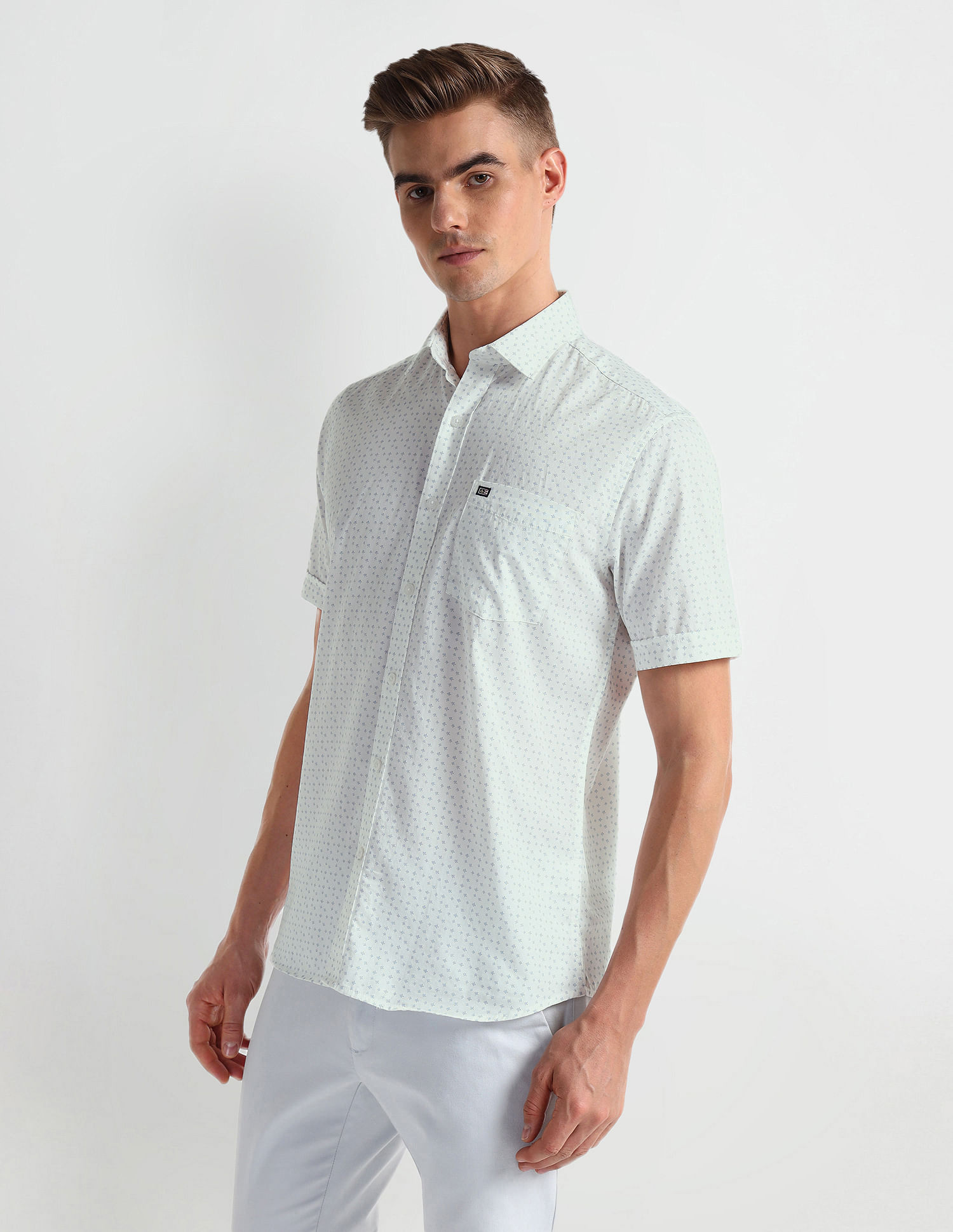 Arrow Sports Floral Print Twill Shirt