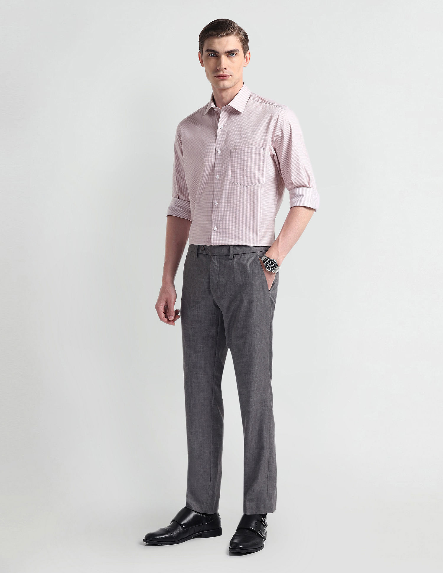 Arrow Regular Fit Graph Checked Shirt