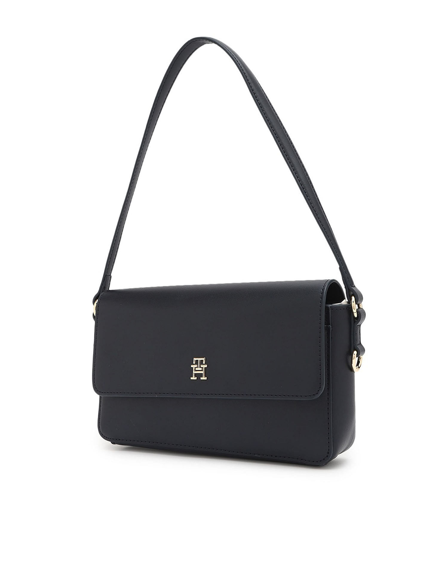 Tommy Hilfiger Solid Black PU Bag