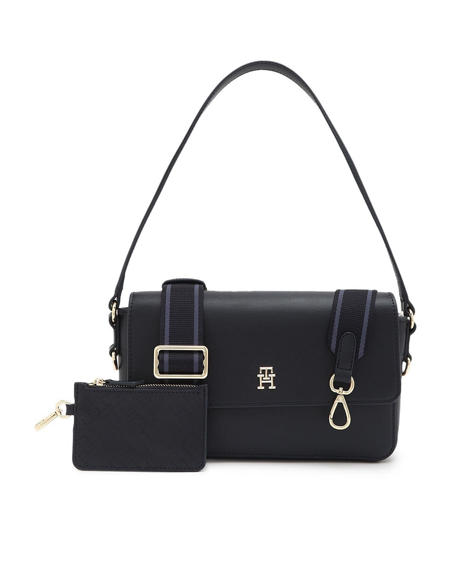 Tommy Hilfiger Solid Black PU Bag
