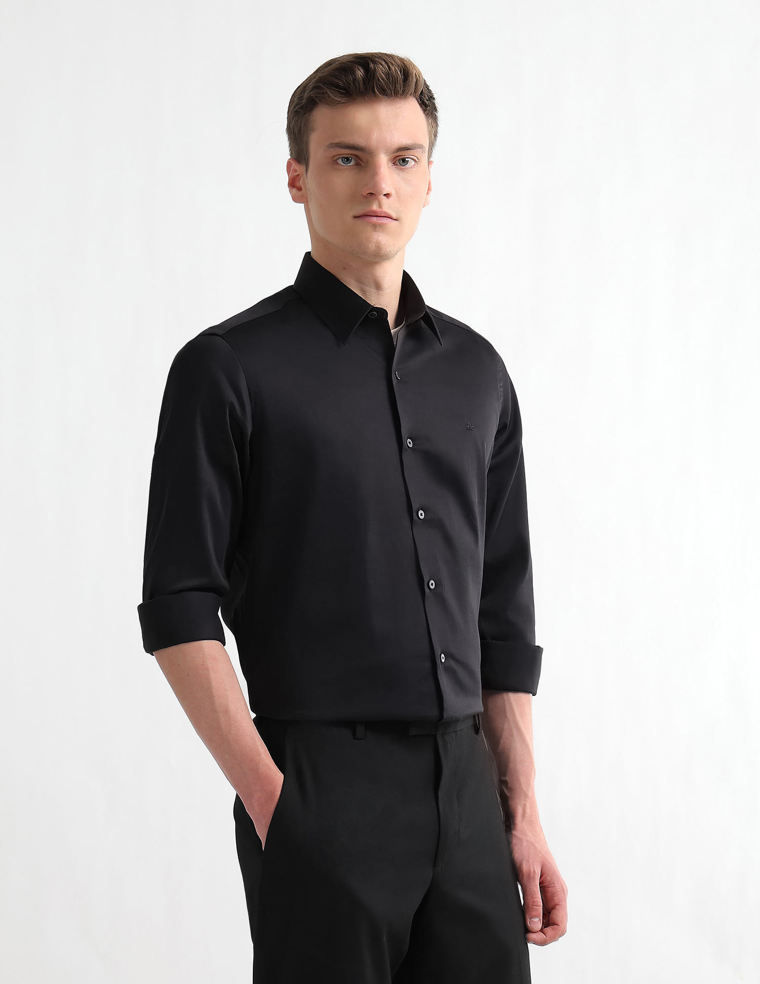 Buy Arrow Newyork Satin Manhattan Slim Fit Shirt - NNNOW.com Buy Arrow Newyork Satin Manhattan Slim Fit Shirt - NNNOW.com