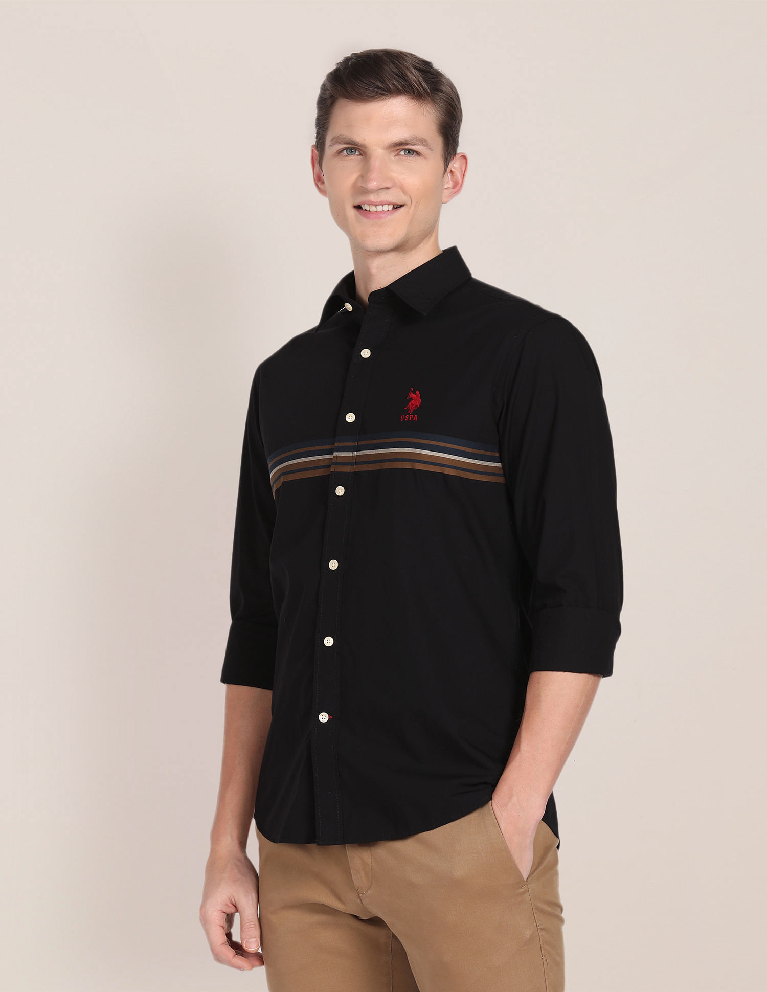 U.S. Polo Assn. Pure Cotton Horizontal Stripped Shirt