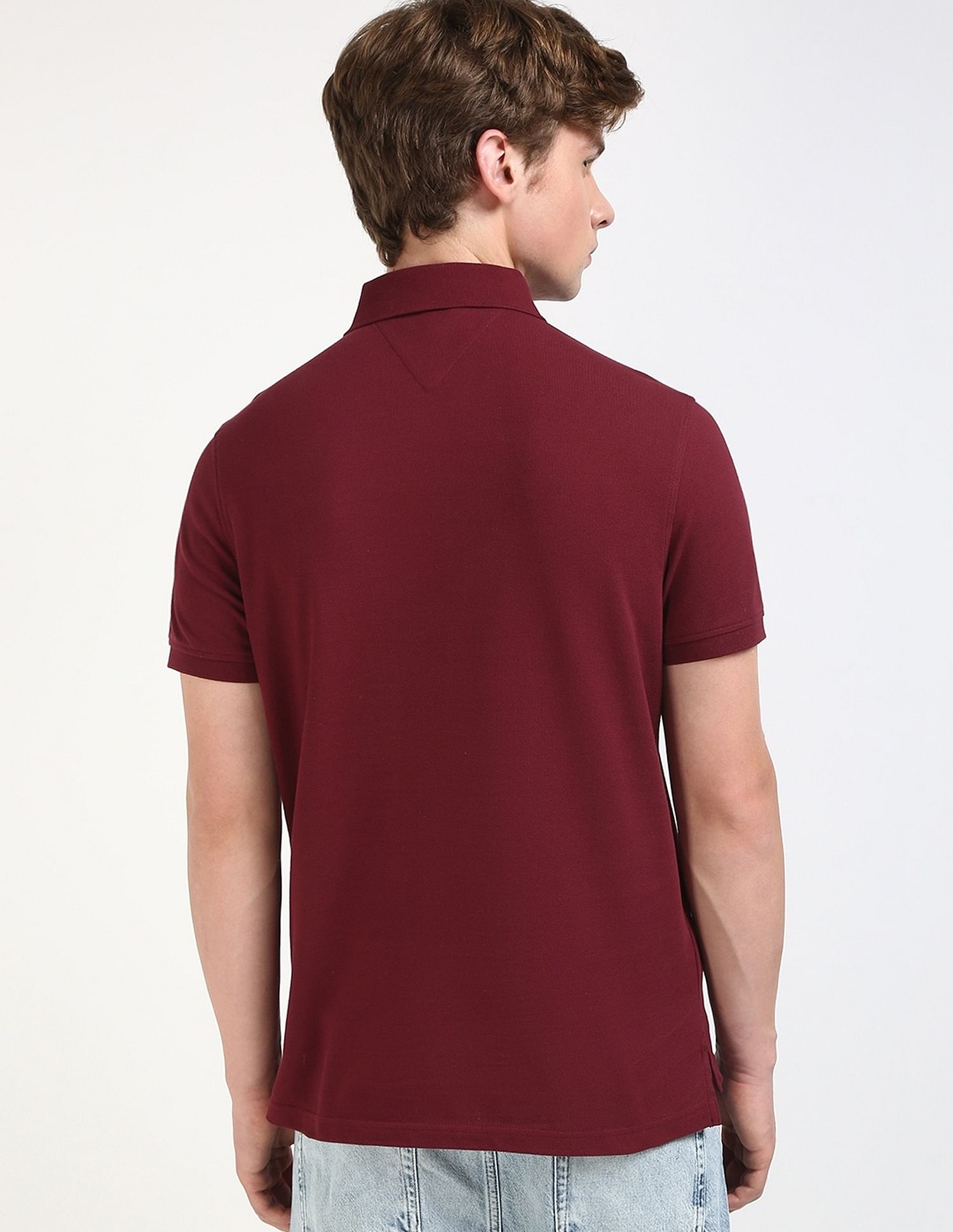 Tommy Hilfiger Solid Regular-Fit Cotton Polo T-Shirt